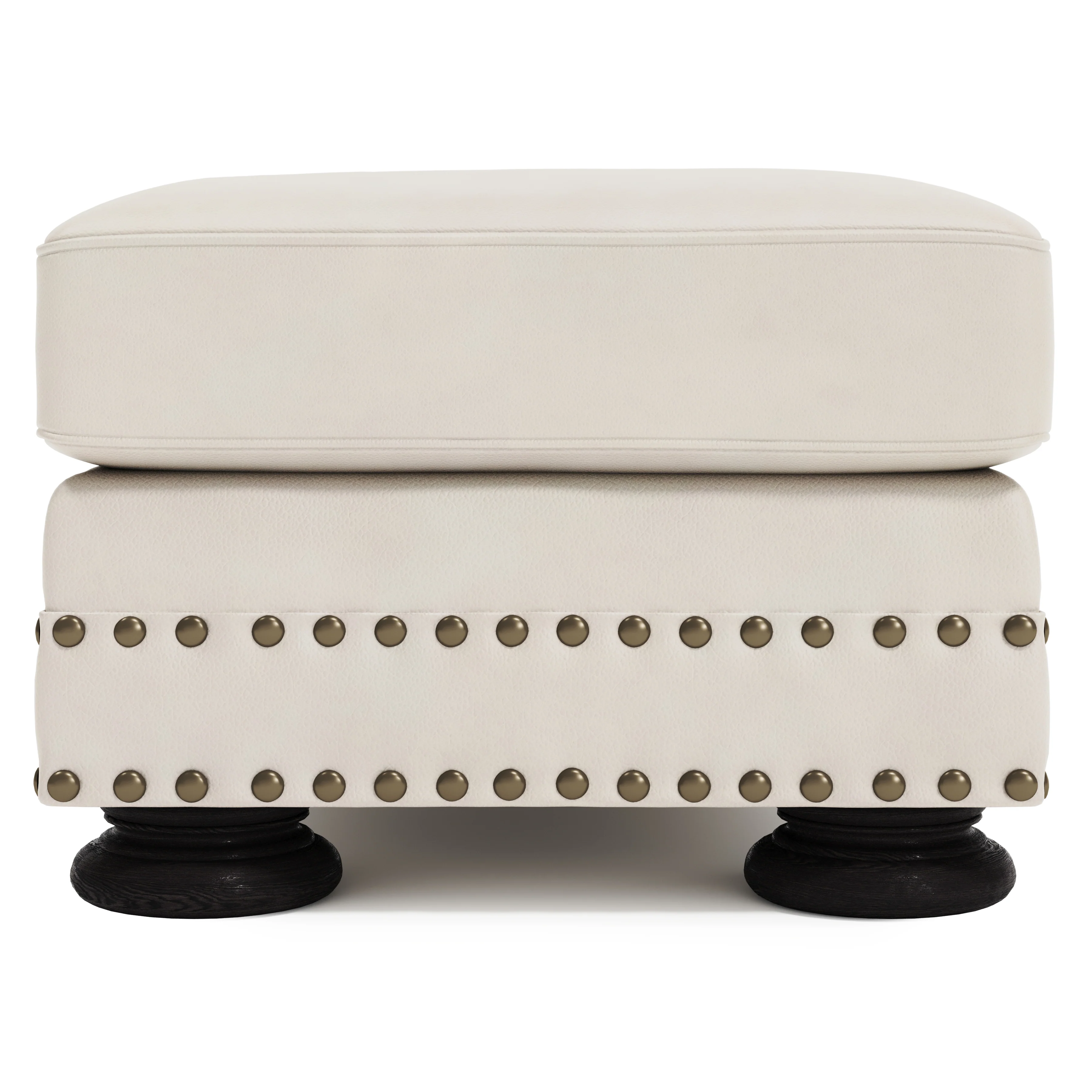 Foster Leather Ottoman - Image 4