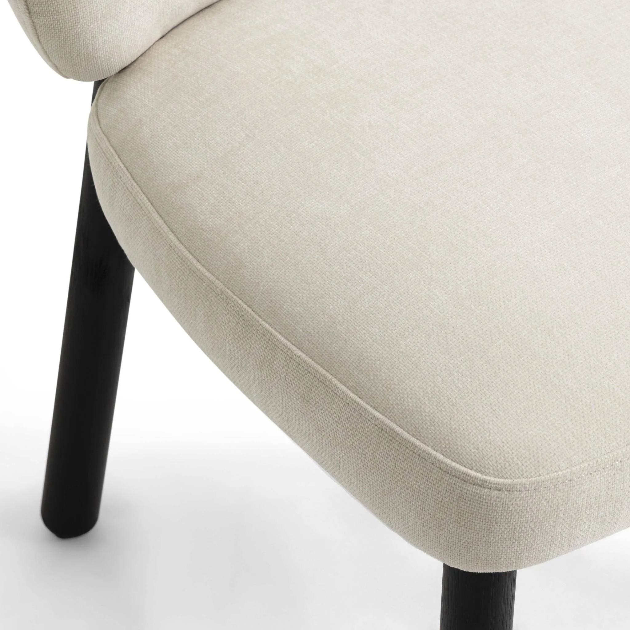 Foxy Cream Performance Basketweave Chenille Dining Chair - Image 6