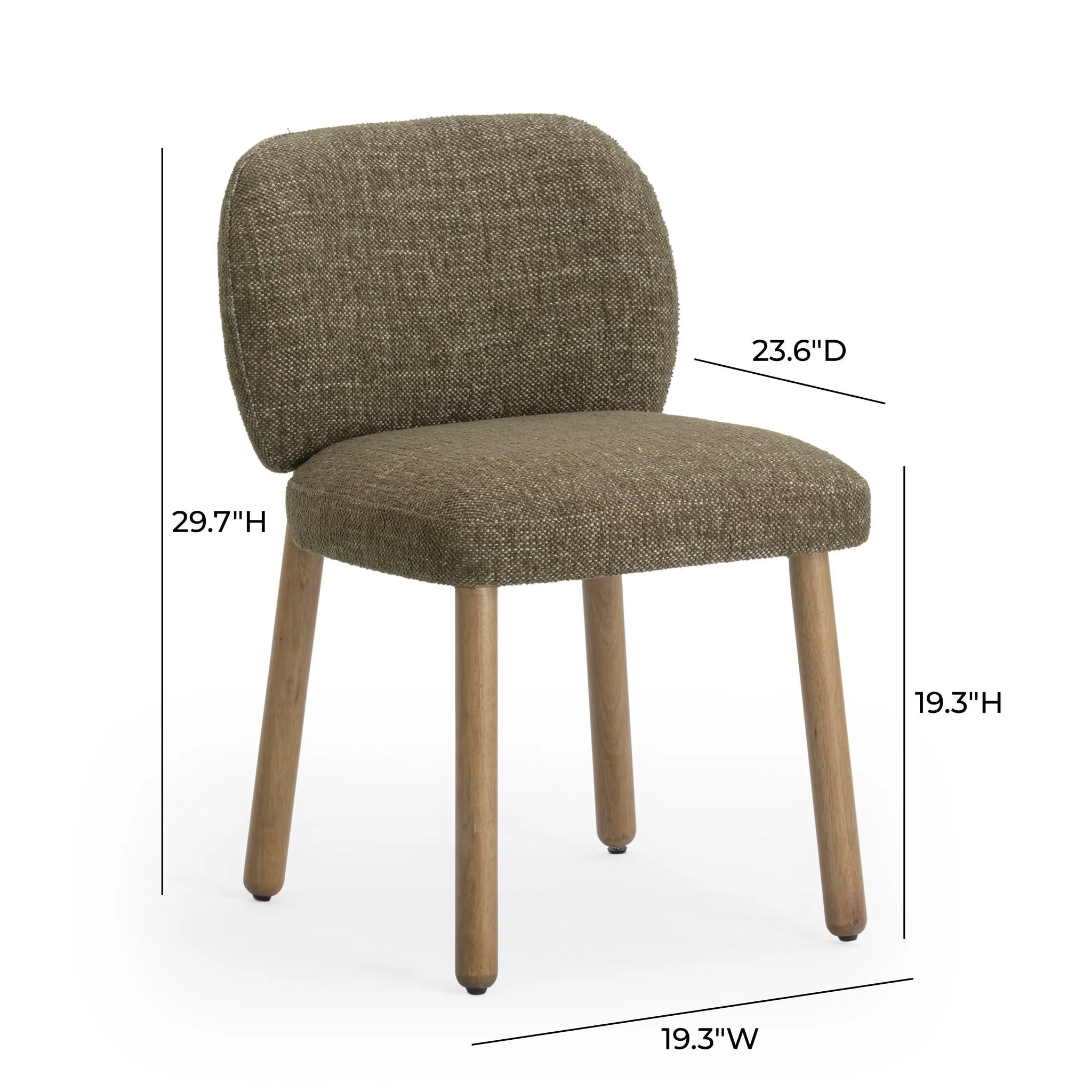 Foxy Olive Green Textured Performance Fabric Dining Chair - Image 6