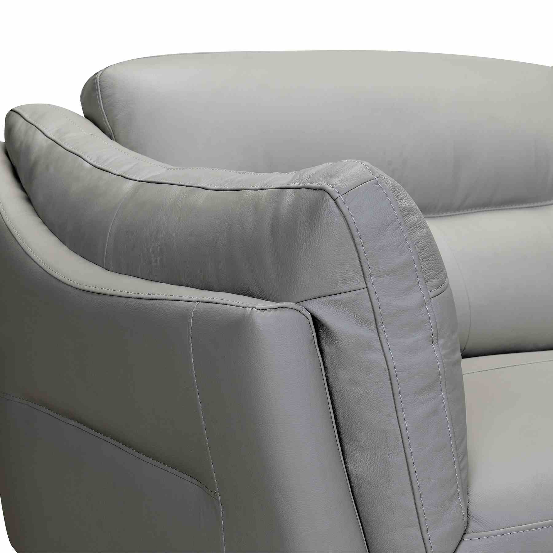 Franz 87" Modern Dove Gray Genuine Leather Sofa - Image 4