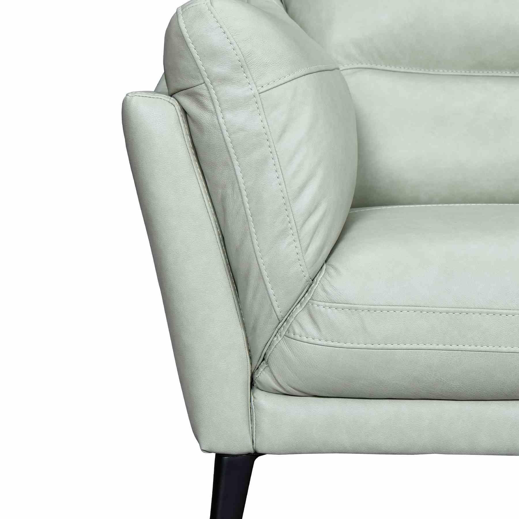 Franz Mint Leather Sofa - Image 4