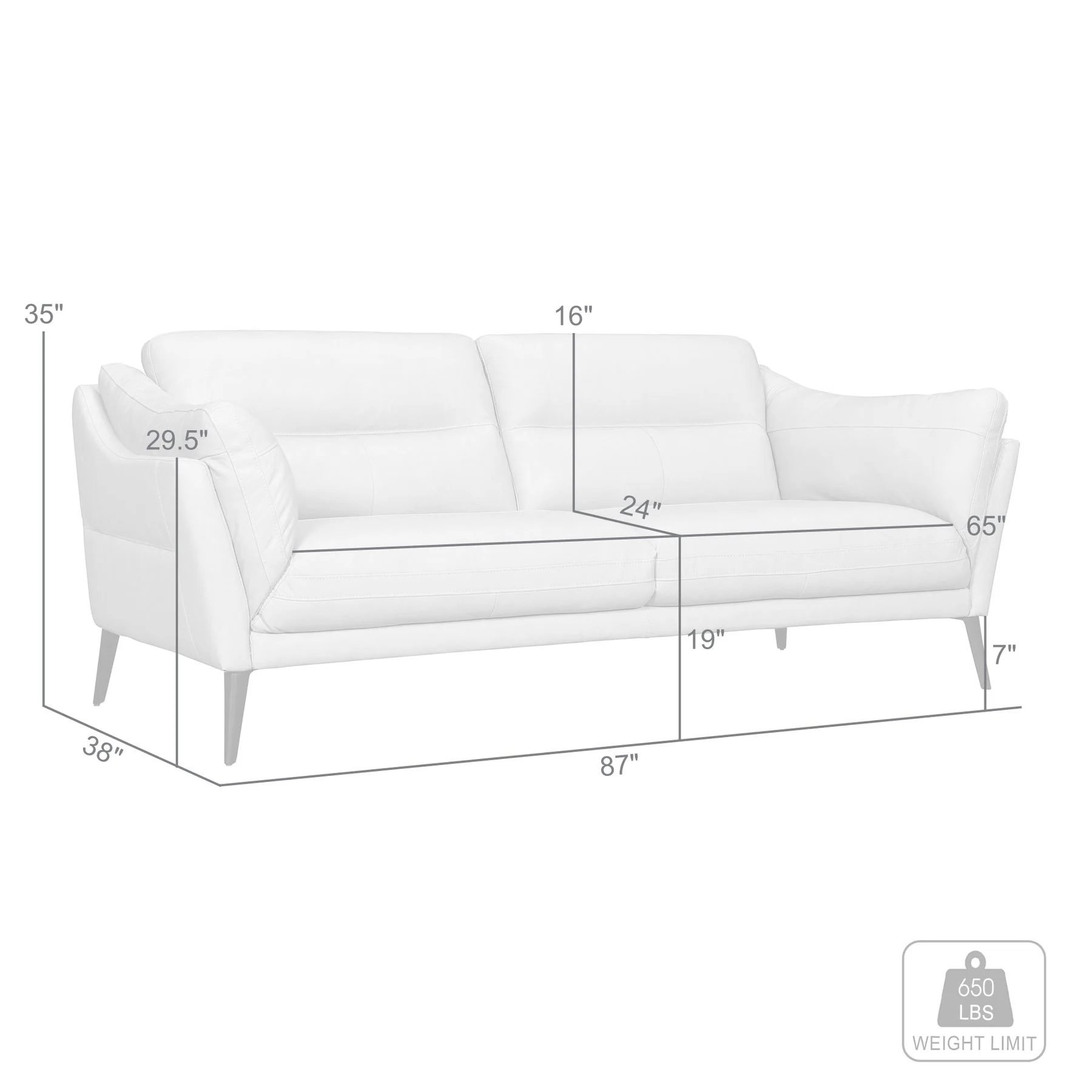 Franz Mint Leather Sofa - Image 8