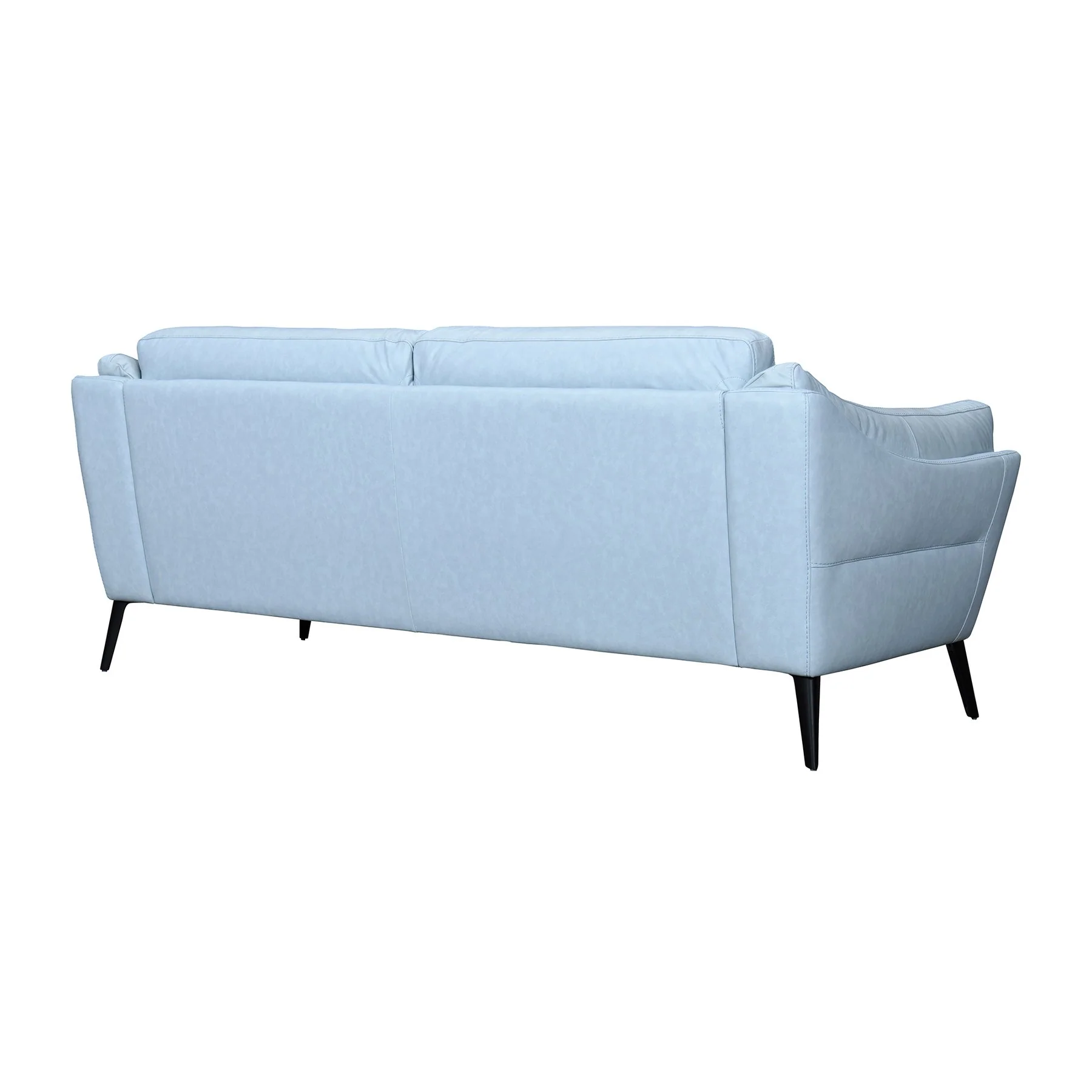 Franz Sky Blue Leather Sofa - Image 3