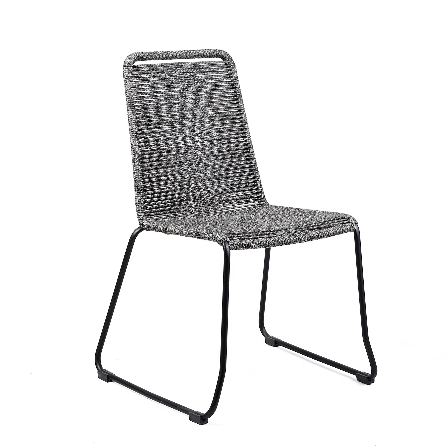 Frinton Shasta and Rhett 5 Piece Outdoor Dining Set in Dark Eucalyptus Wood with Gray Rope - Image 2