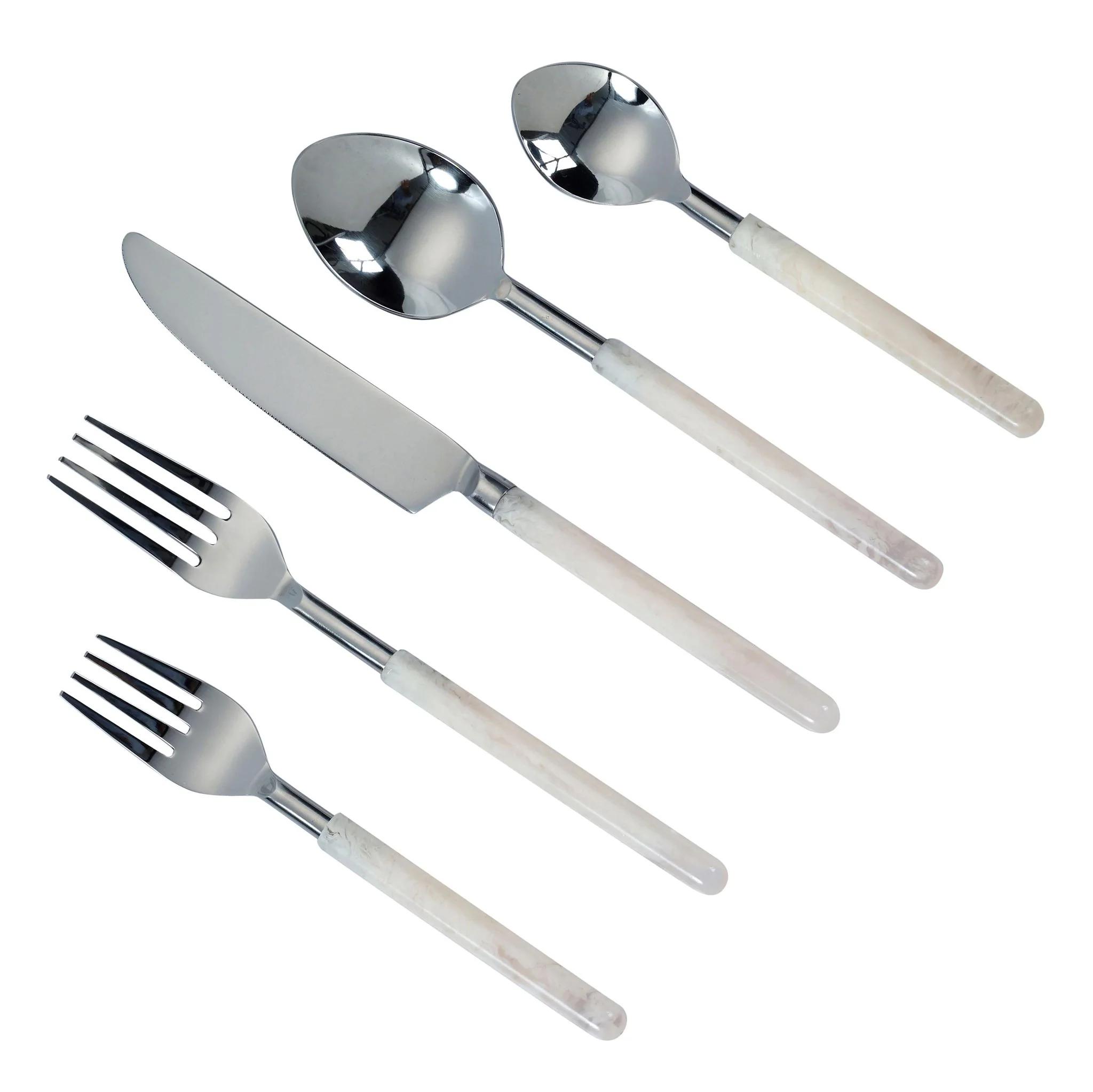 Frose Silver Stainless Steel Flatware - Set of 5 Pieces - Service For 1 - Image 2