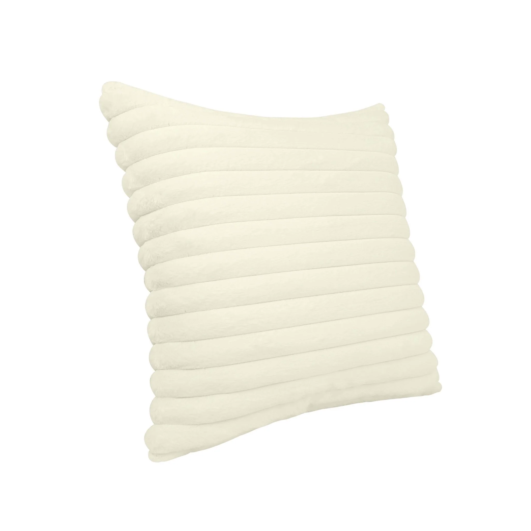 Furry Cream Vegan Fur Square Accent Pillow - COVER
