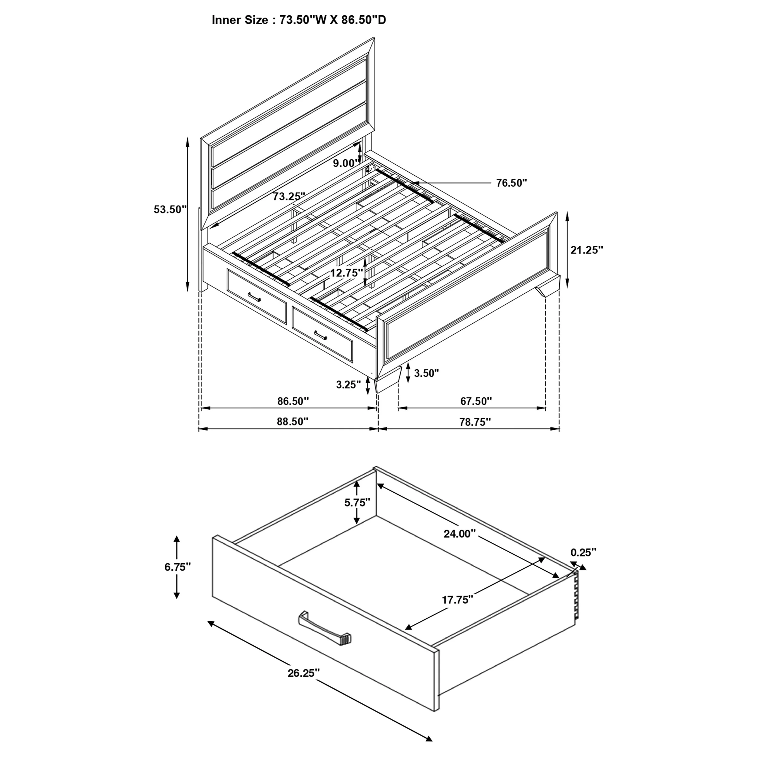 Kauffman Panel Platform Storage Bed - Image 43