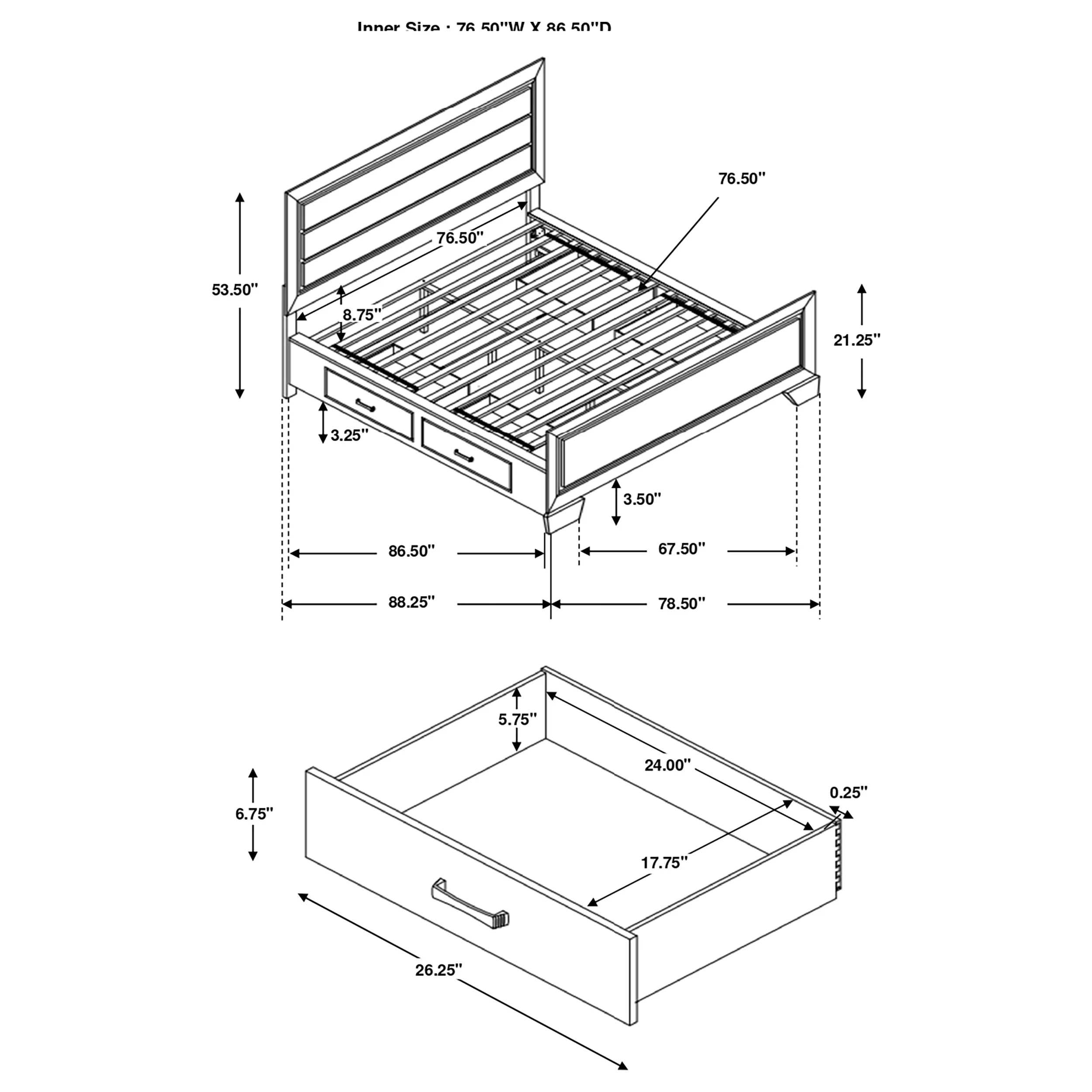 Kauffman Panel Platform Storage Bed - Image 86