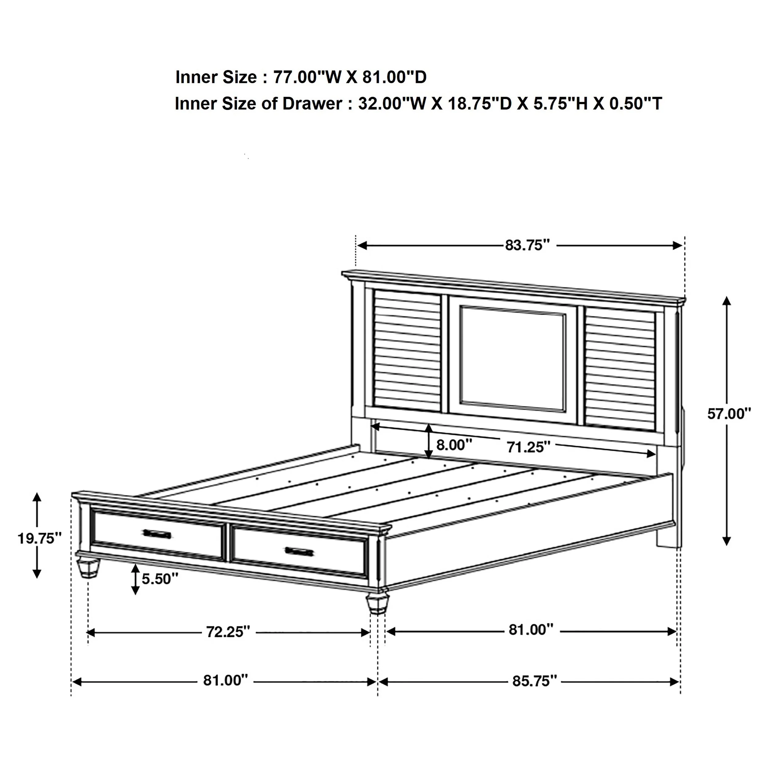 Franco Panel Platform Storage Bed - Image 17