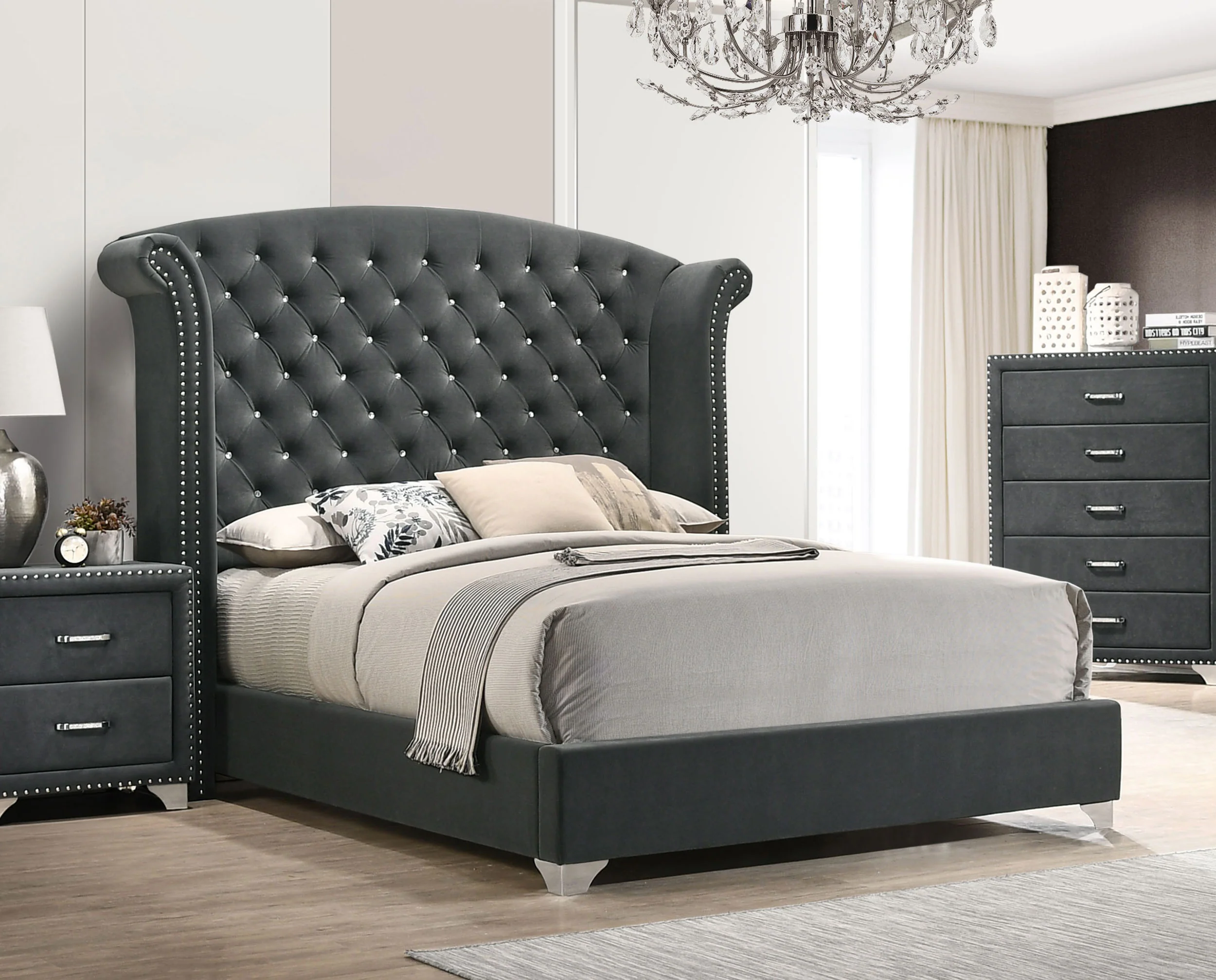 Melody Wingback Bed - Image 14