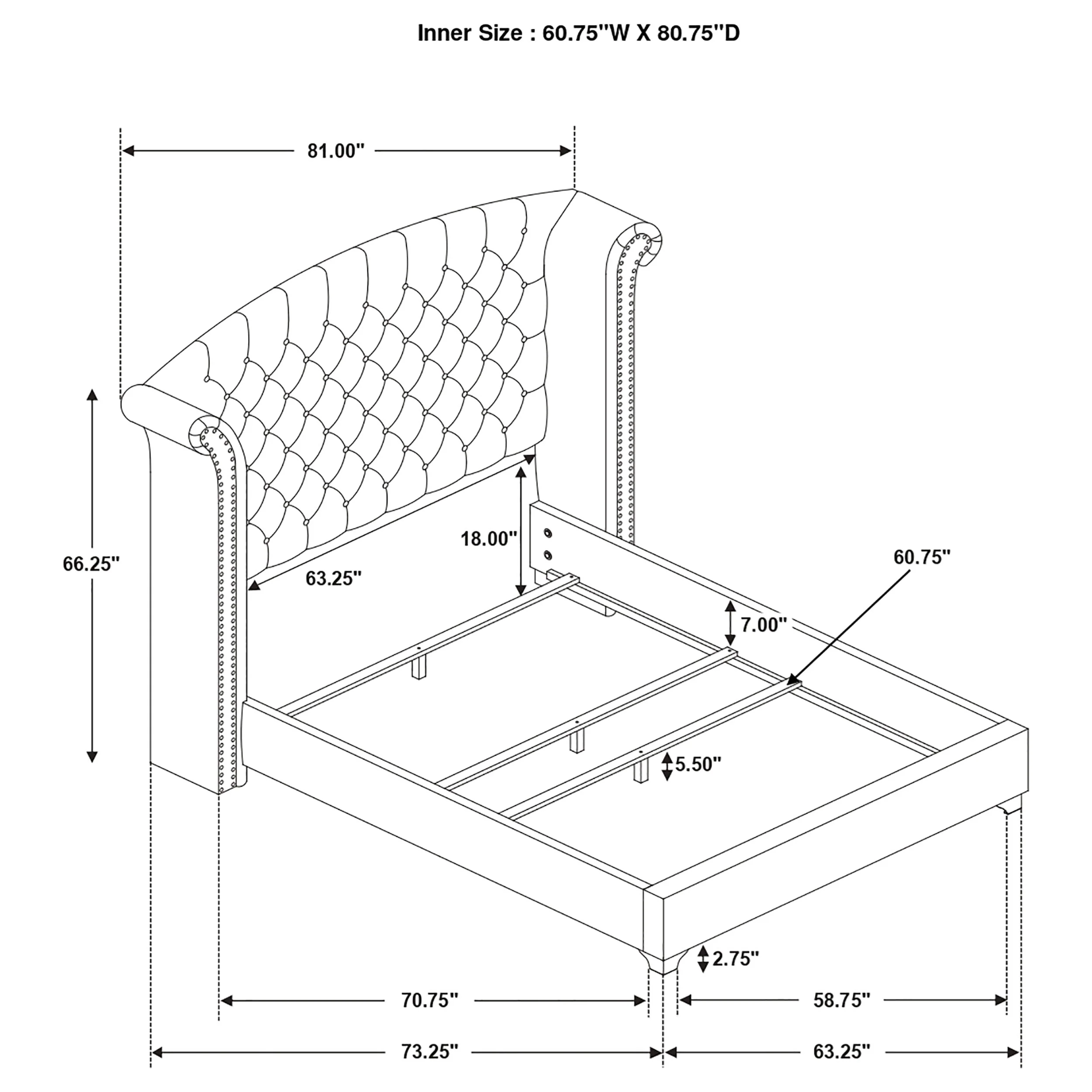 Melody Wingback Bed - Image 5