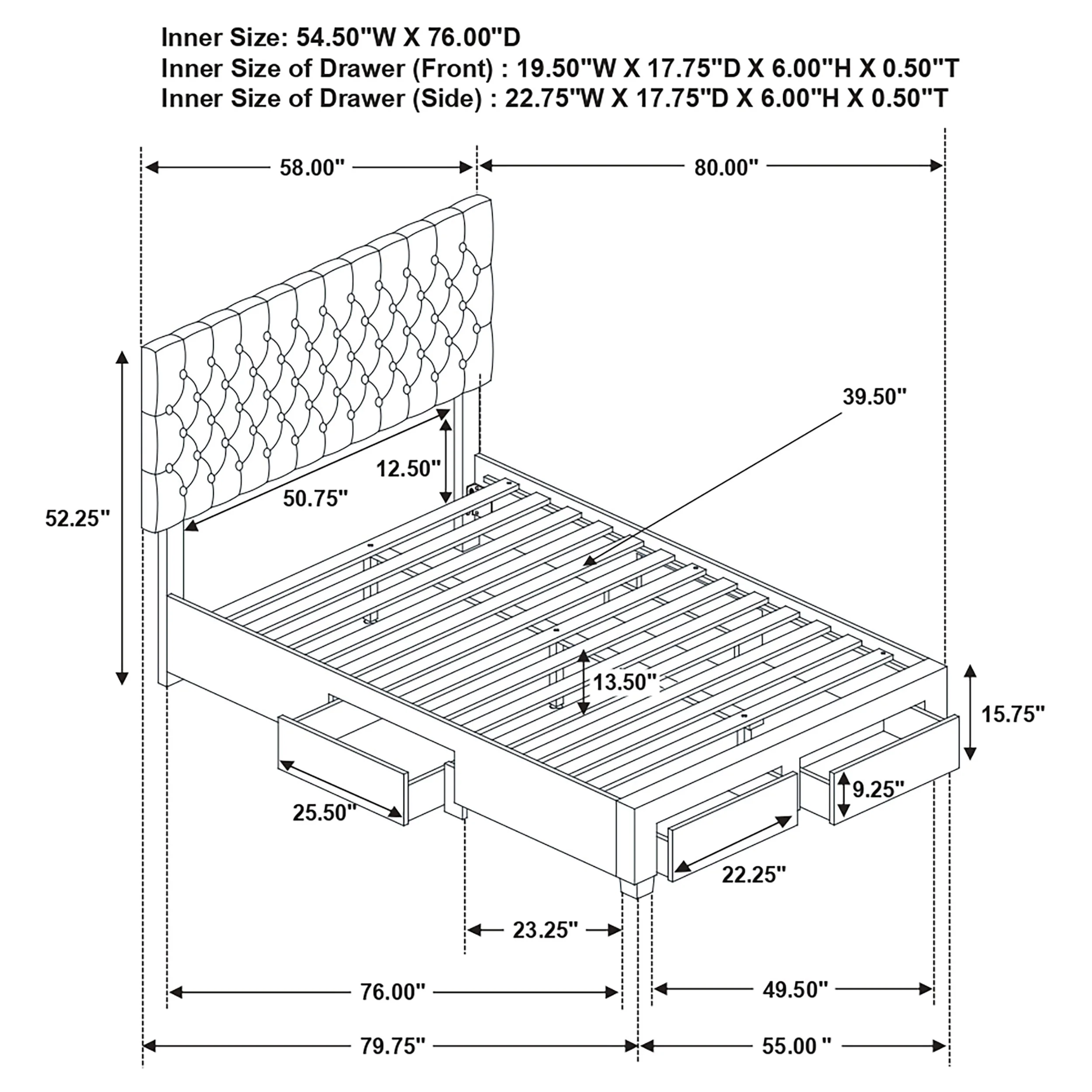 Soledad Panel Platform Storage Bed - Image 9