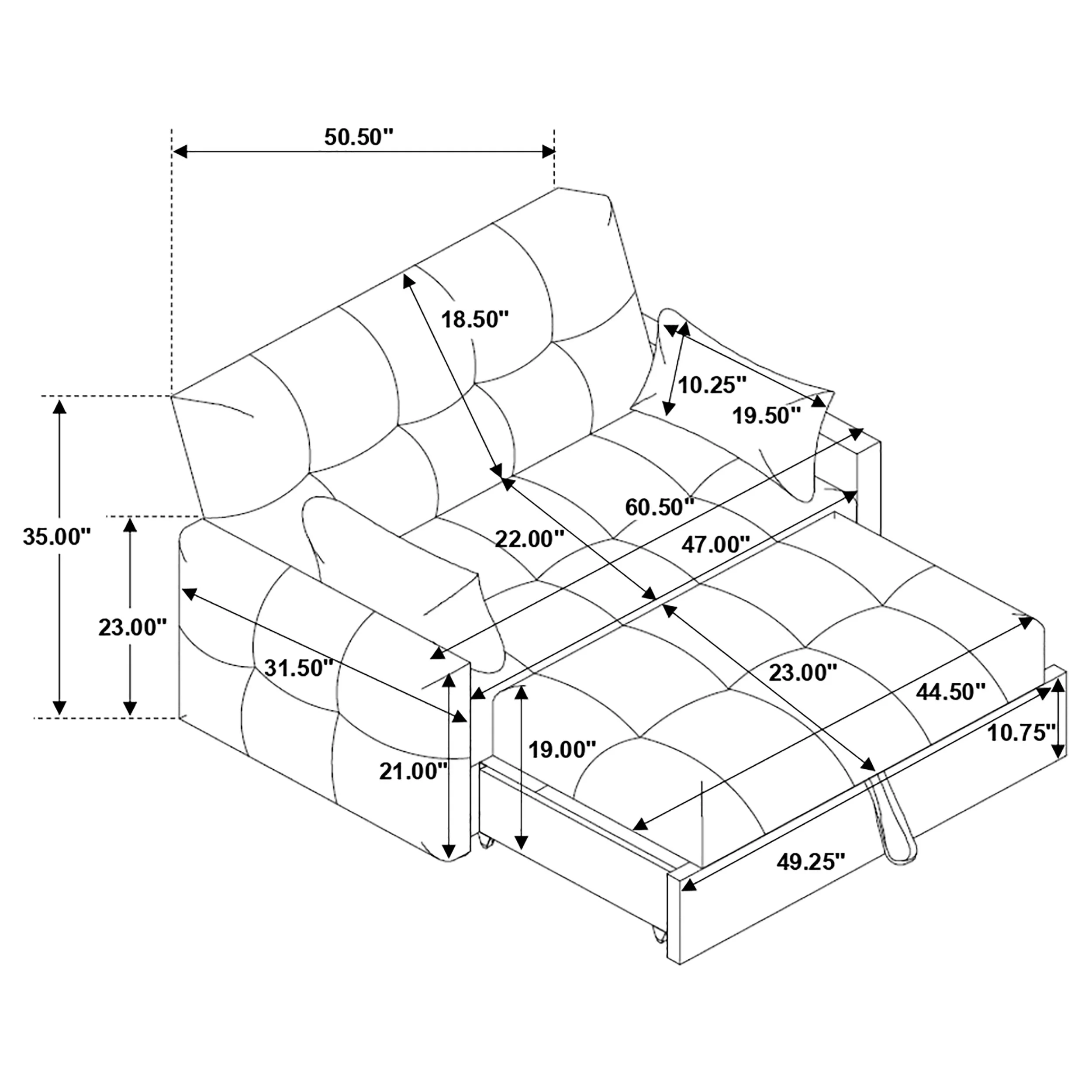 Cotswold Convertible Sleeper Sofa Bed - Image 8
