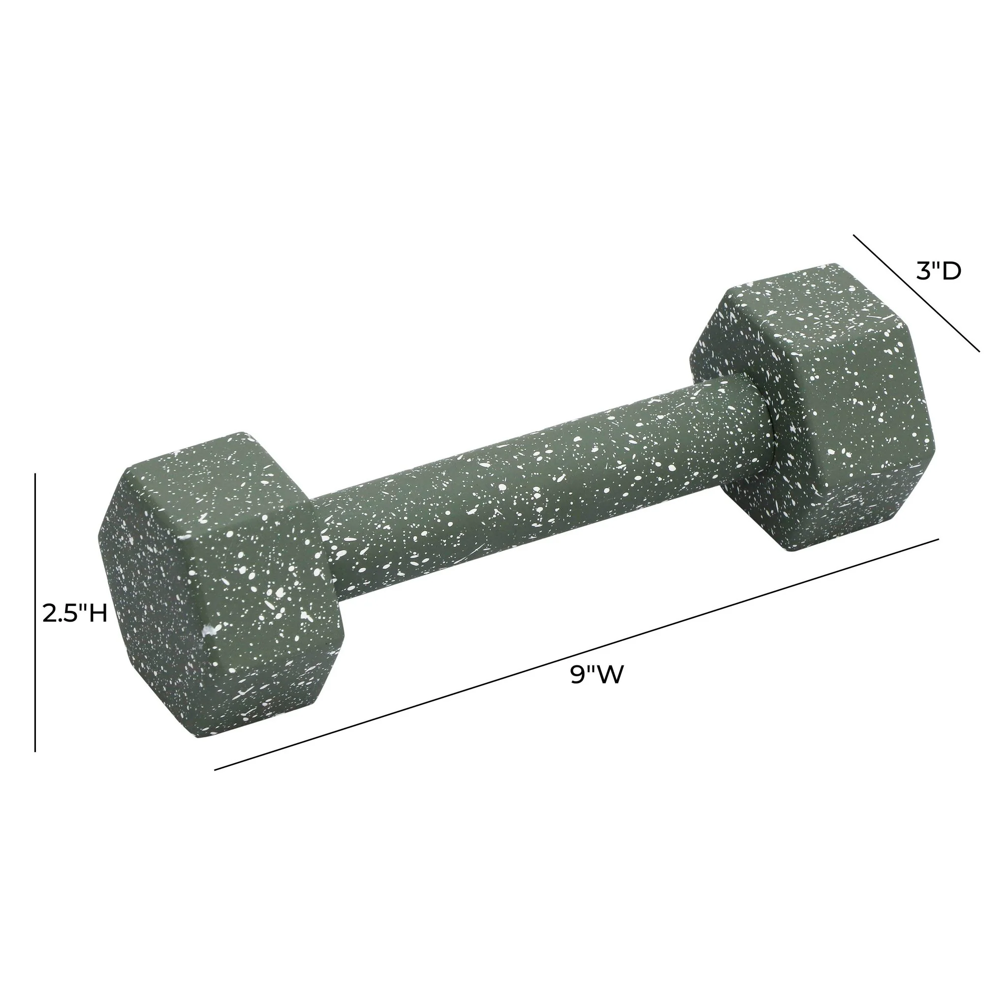 Gabby Speckled Army Green Decorative Dumbbell - Image 5