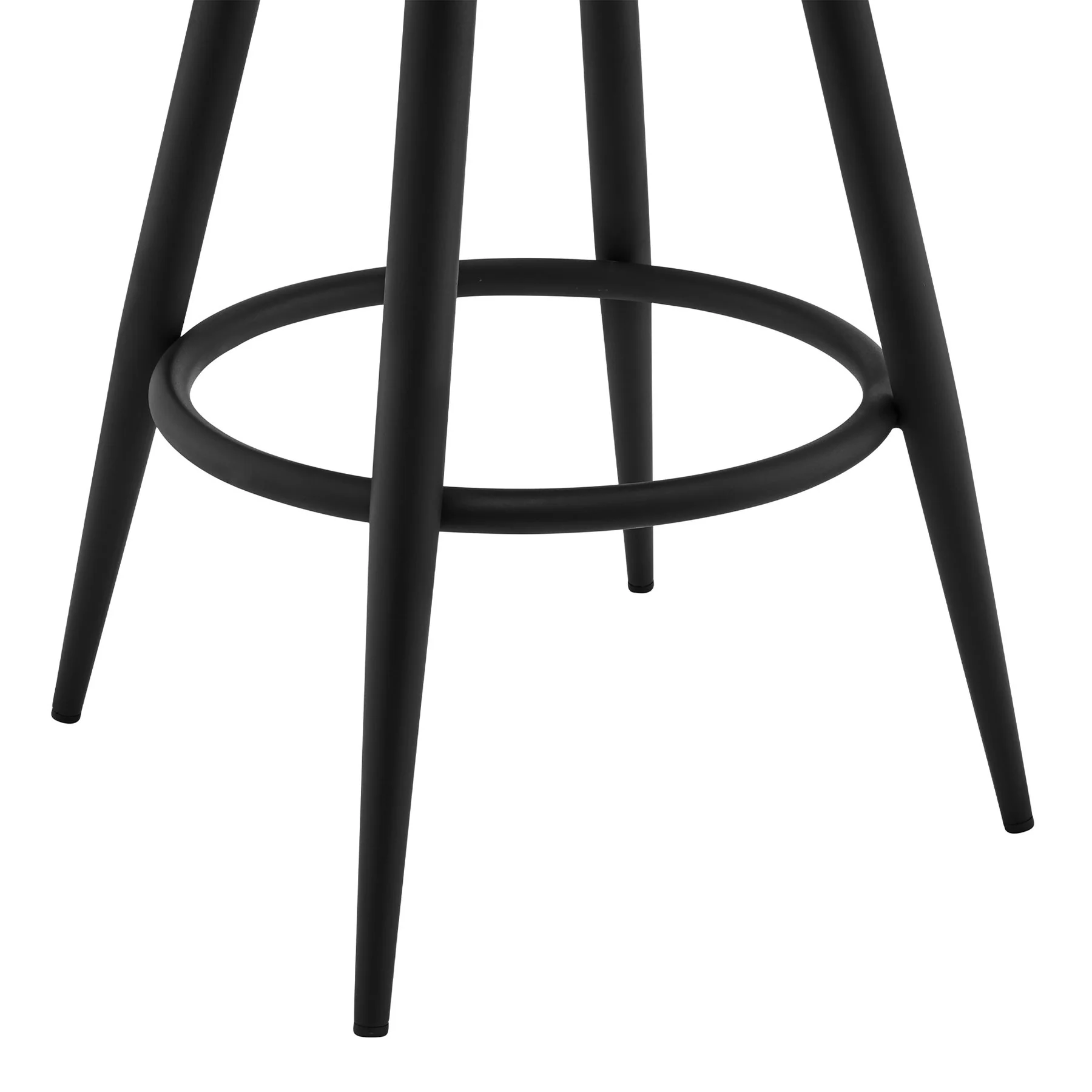 Gabriele 30" Gray Faux Leather and Black Metal Swivel Bar Stool - Image 6