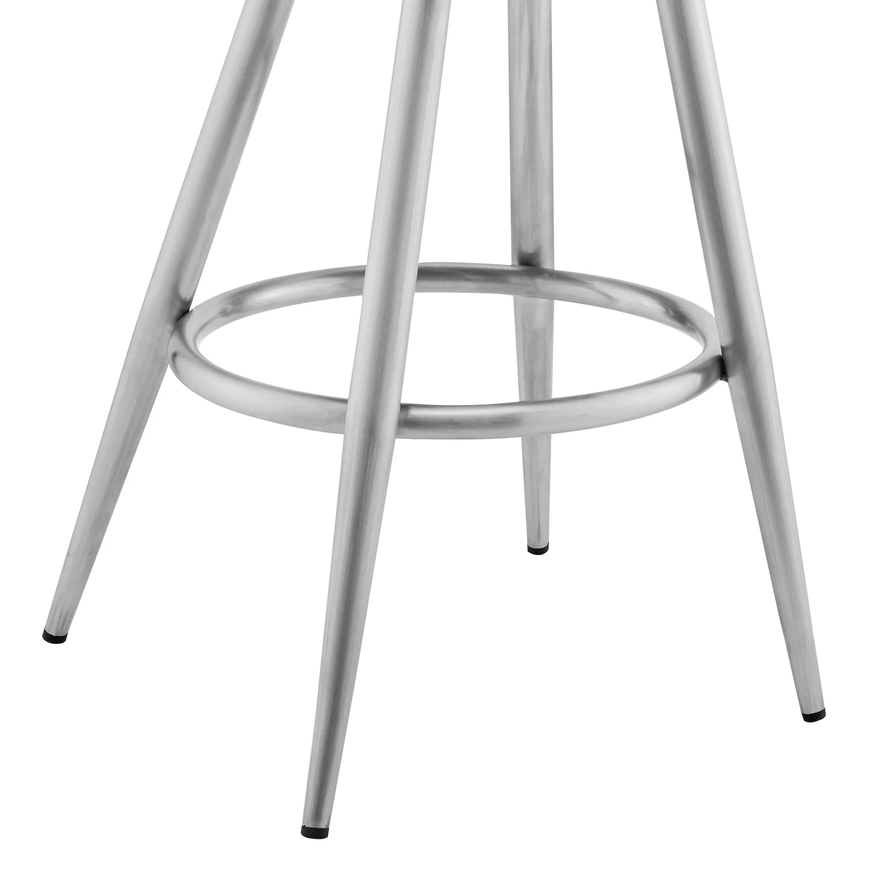 Gabriele 30" Gray Faux Leather and Brushed Stainless Steel Swivel Bar Stool - Image 6
