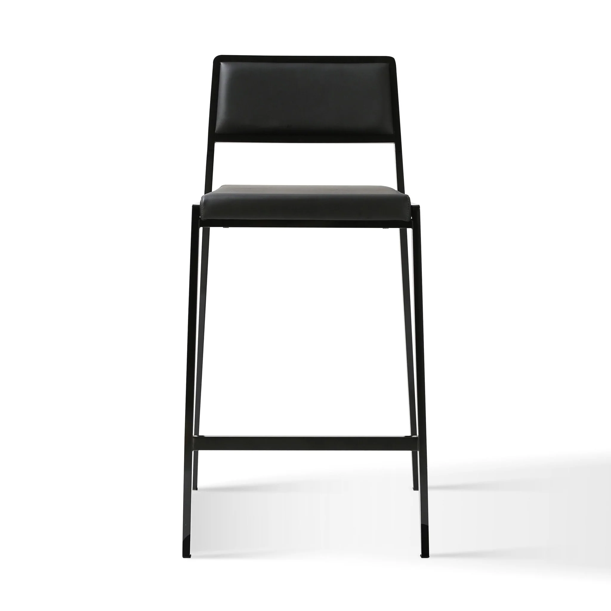 Gale Black Performance Vegan Leather Stackable Stool - Set of 2 - Image 4