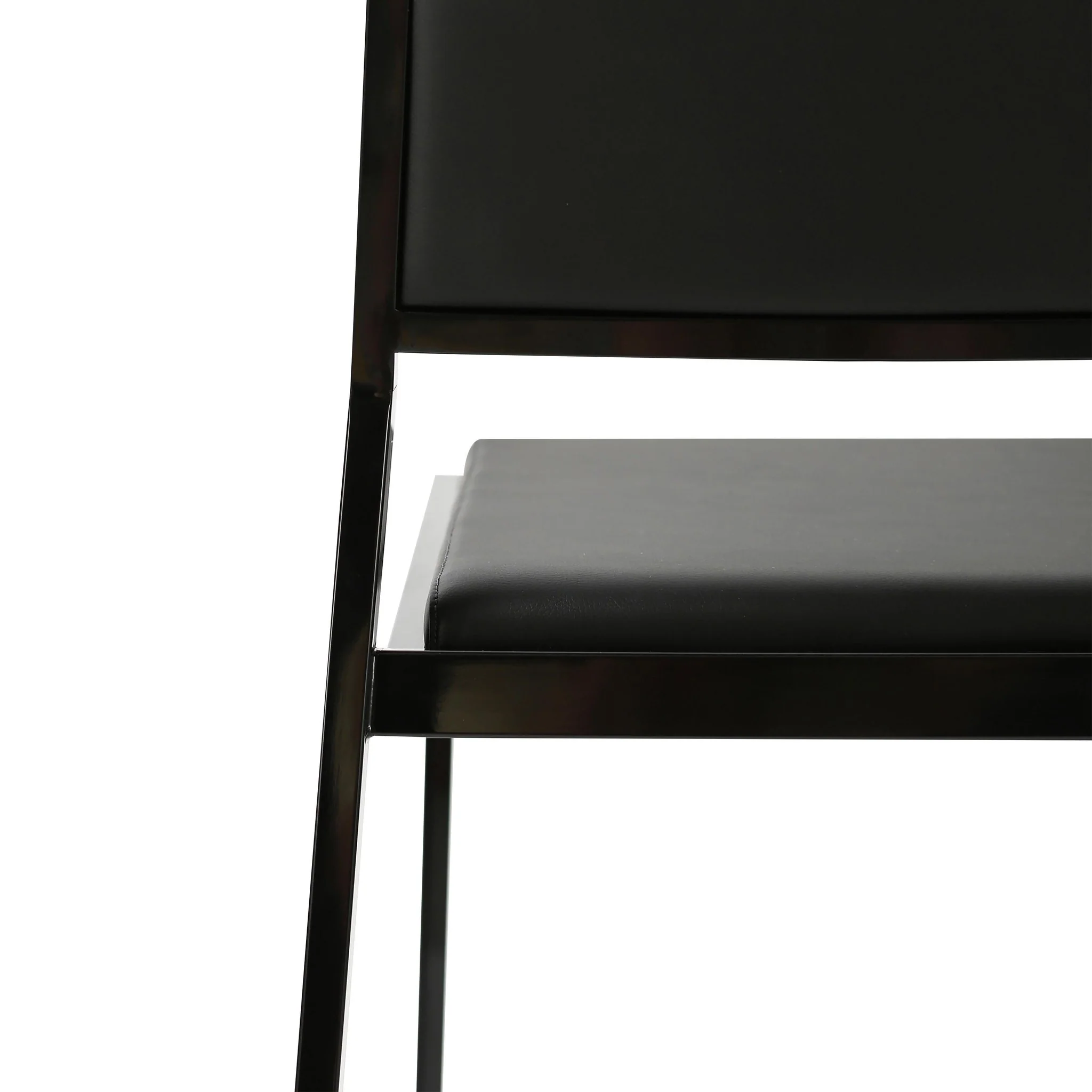 Gale Black Performance Vegan Leather Stackable Stool - Set of 2 - Image 7