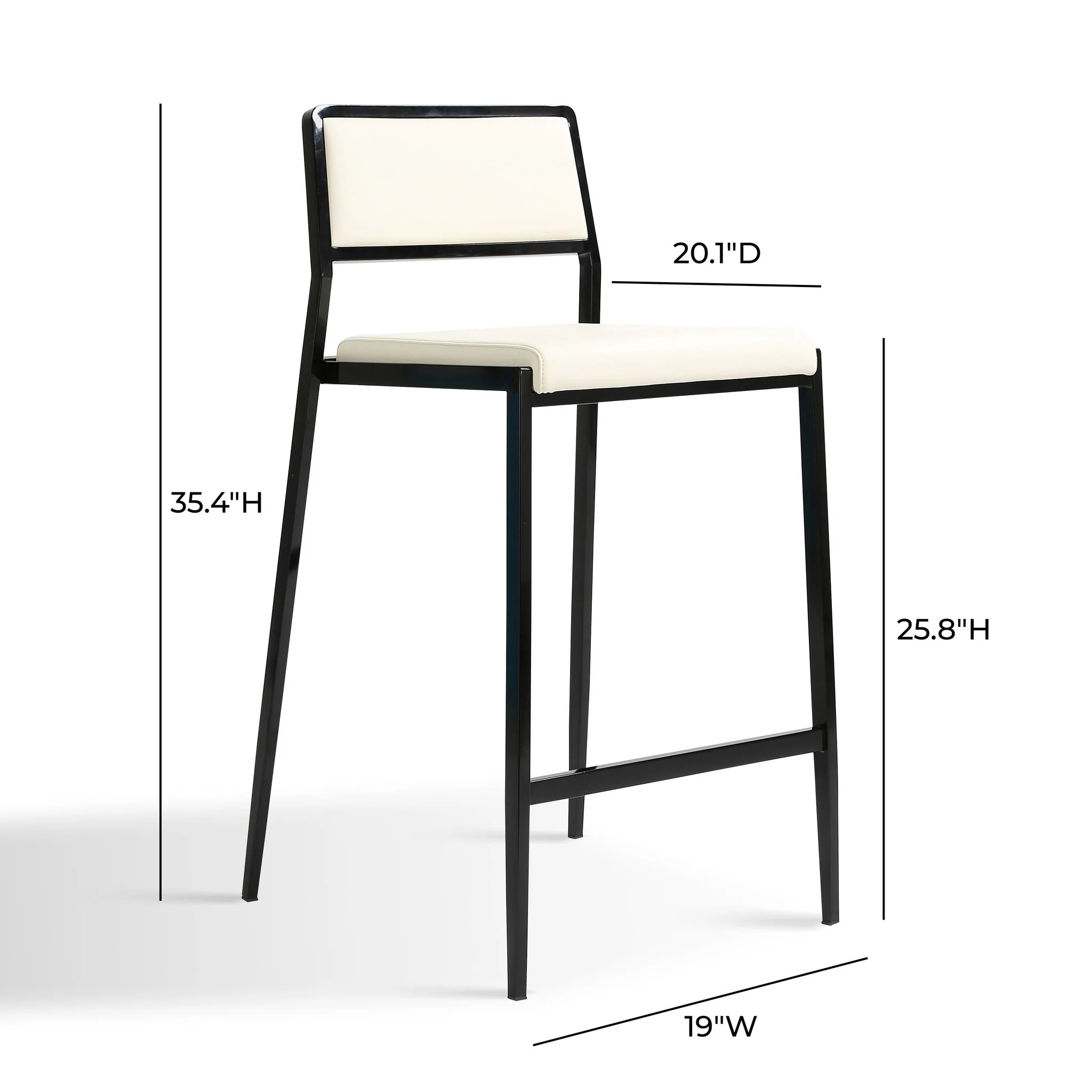 Gale Cream Performance Vegan Leather Stackable Stool - Set of 2 - Image 8