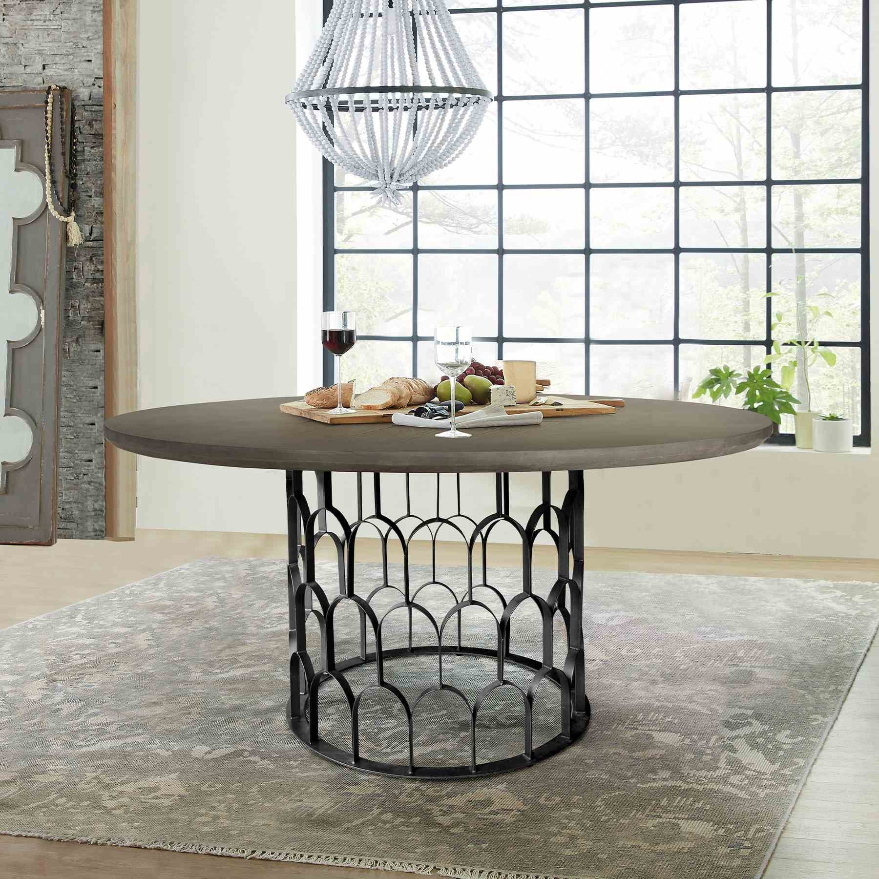 Gatsby Concrete and Metal Round Dining Table - Image 5