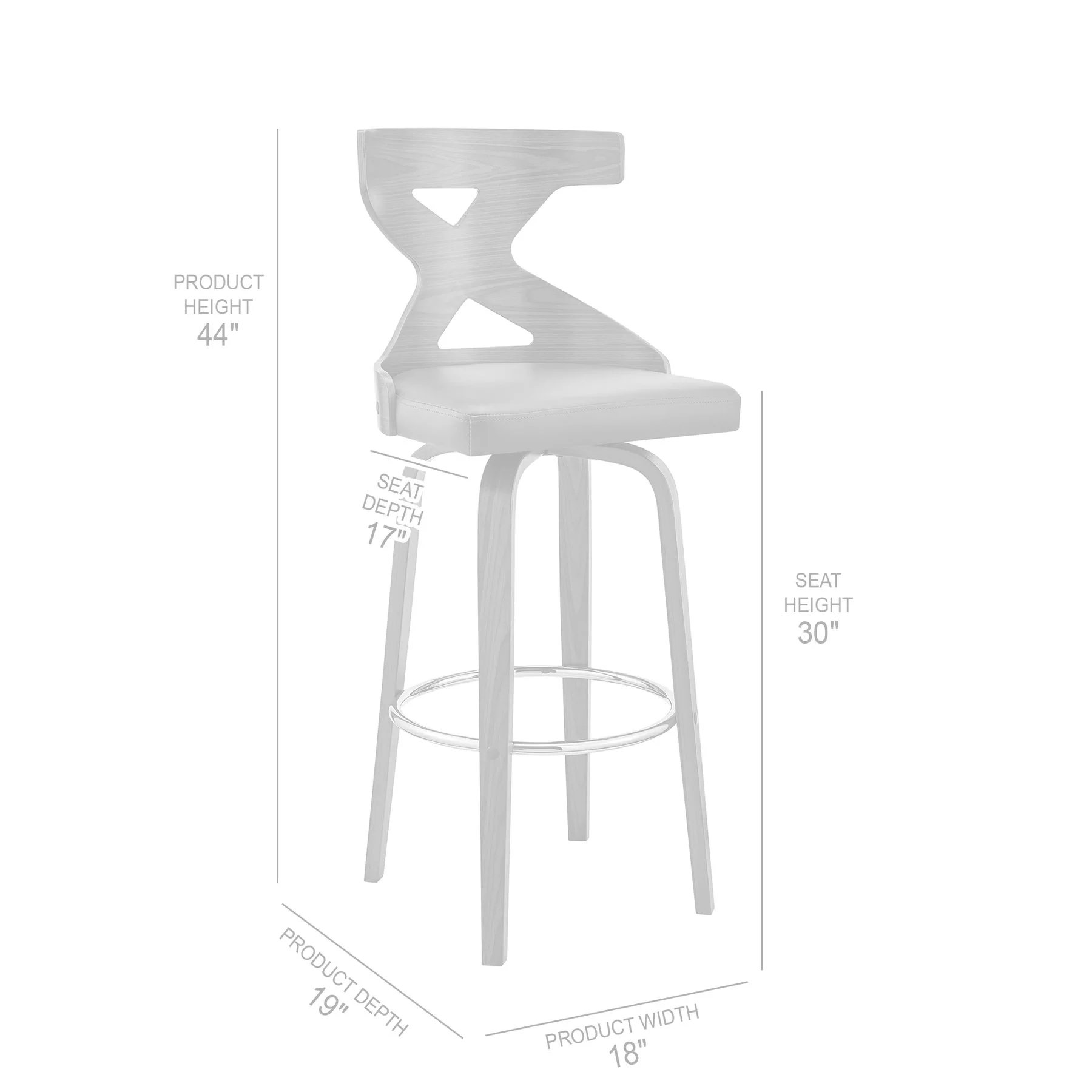 Gayle 30" Swivel Cross Back Cream Faux Leather and Walnut Wood Bar Stool - Image 8