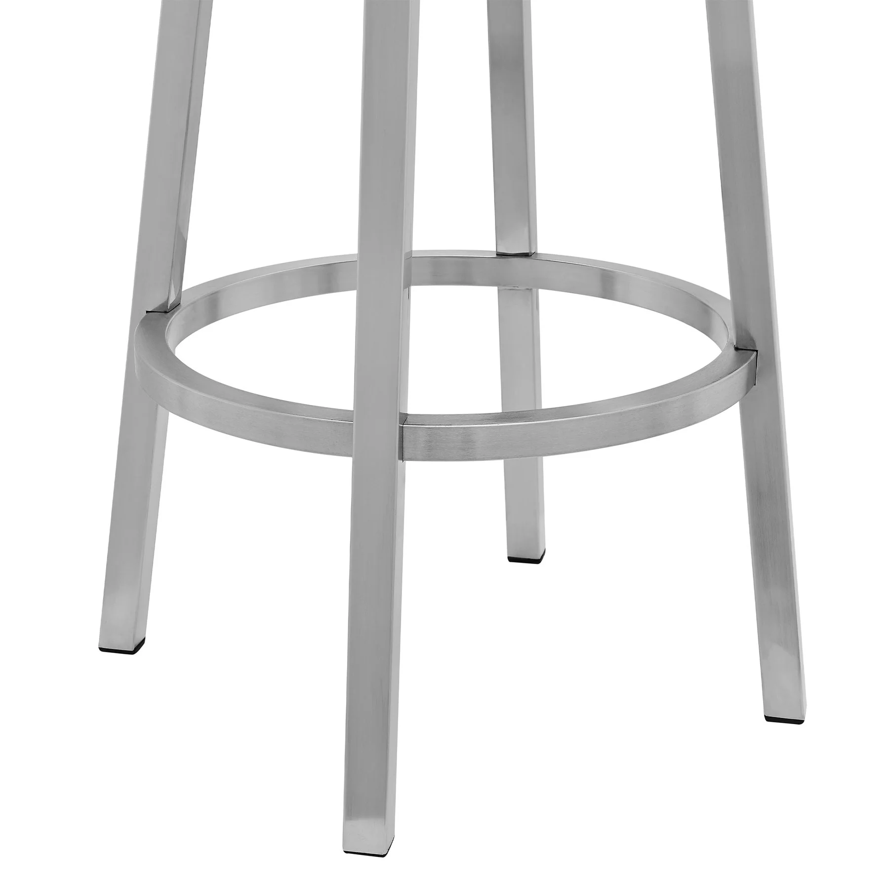 Gem 30" Swivel Modern Metal and Gray Faux Leather Bar and Counter Stool - Image 6