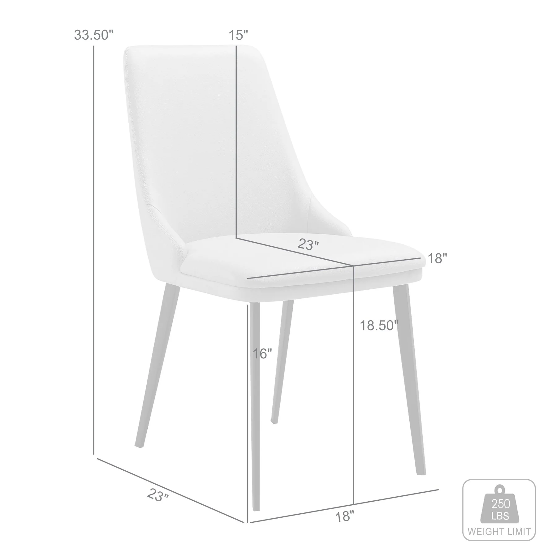 Genesis Upholstered Dining Chair in Taupe Gray Faux Leather with Black Metal Legs - Set of 2 - Image 10