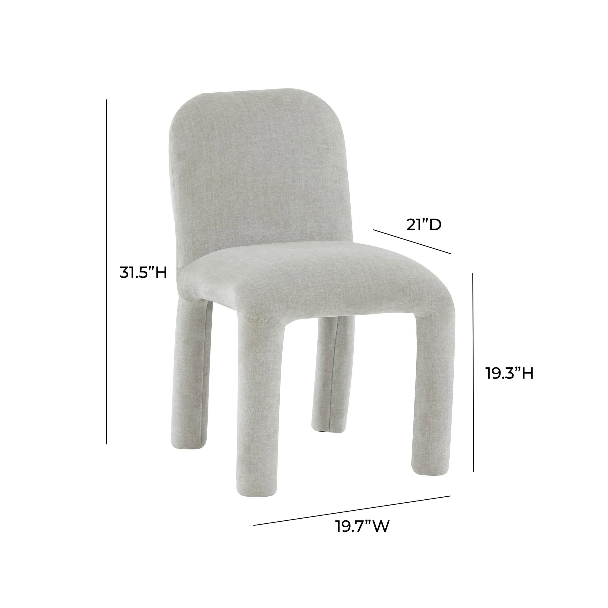 Georgia Light Grey Performance Chenille Dining Chair - Image 7
