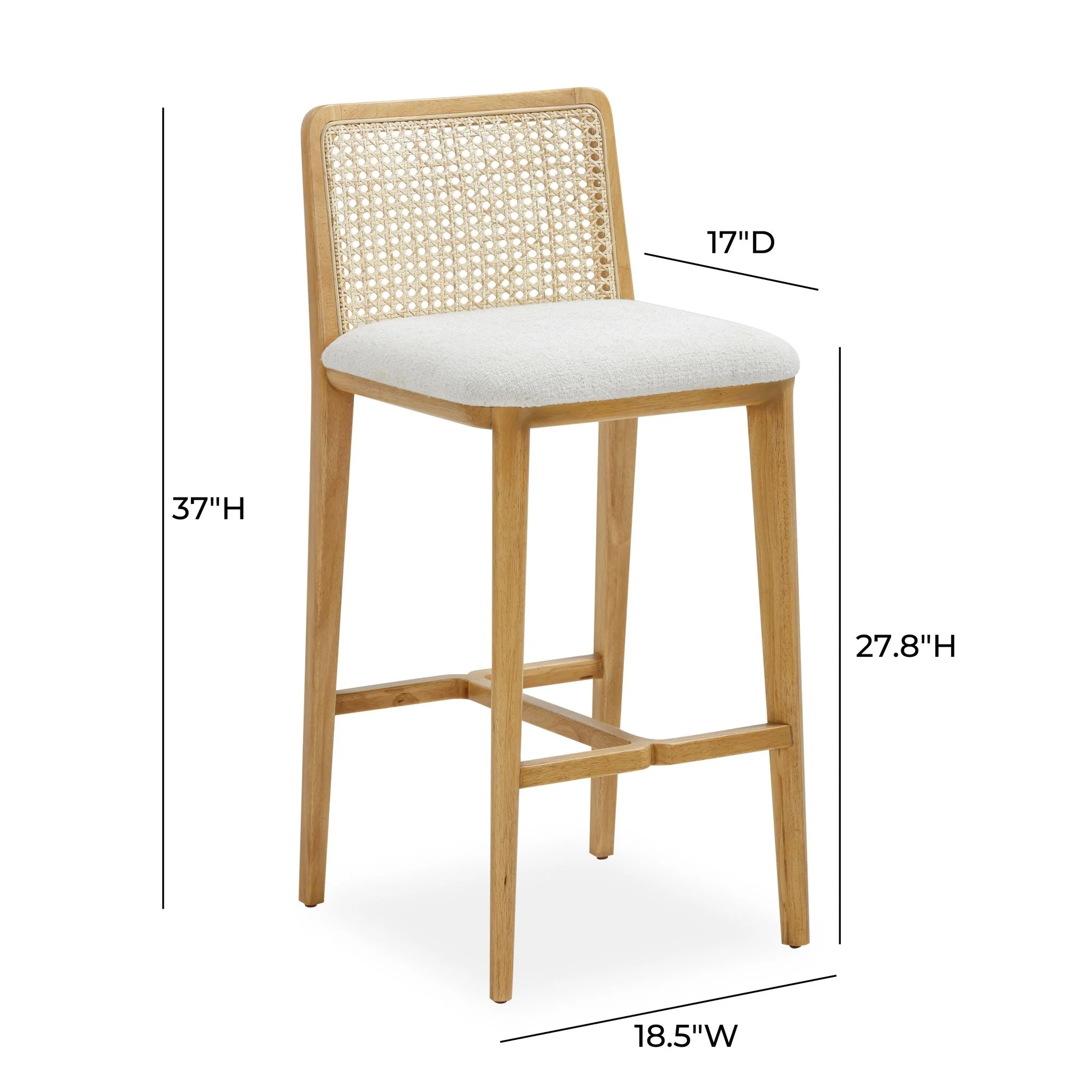 Gerri Performance Tweed and Rattan Counter Stool - Image 6