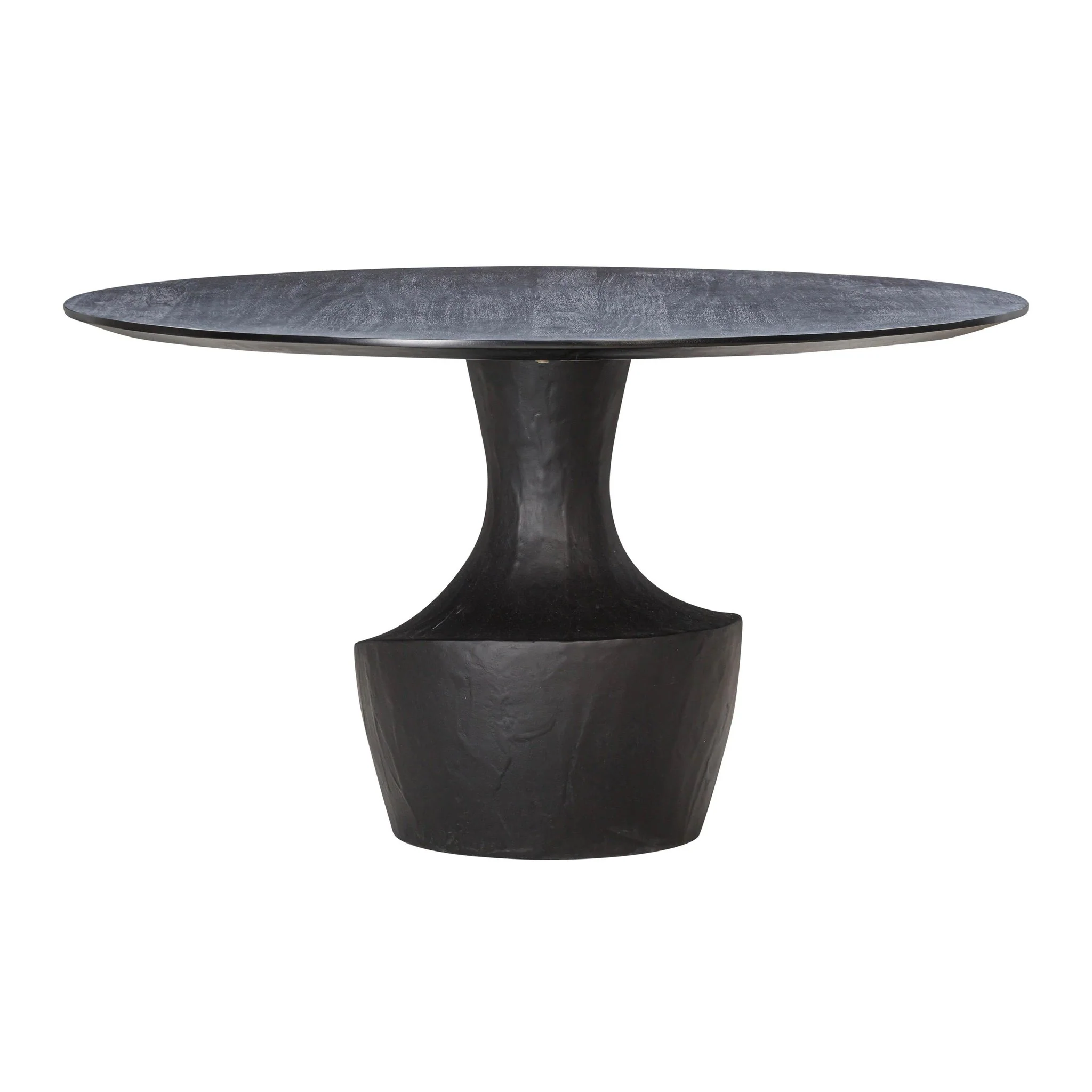 Gevra Black Acacia & Faux Plaster Dining Table - Image 3