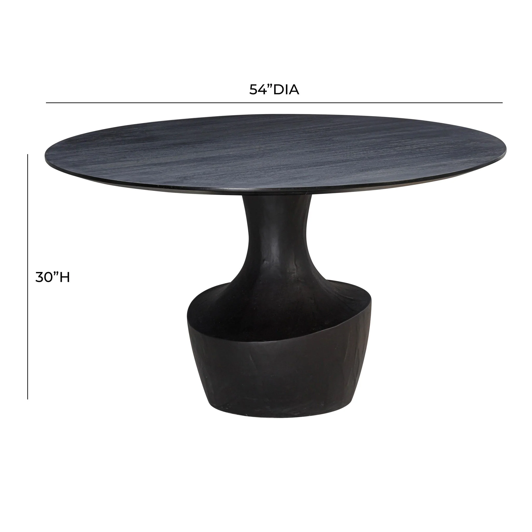 Gevra Black Acacia & Faux Plaster Dining Table - Image 7