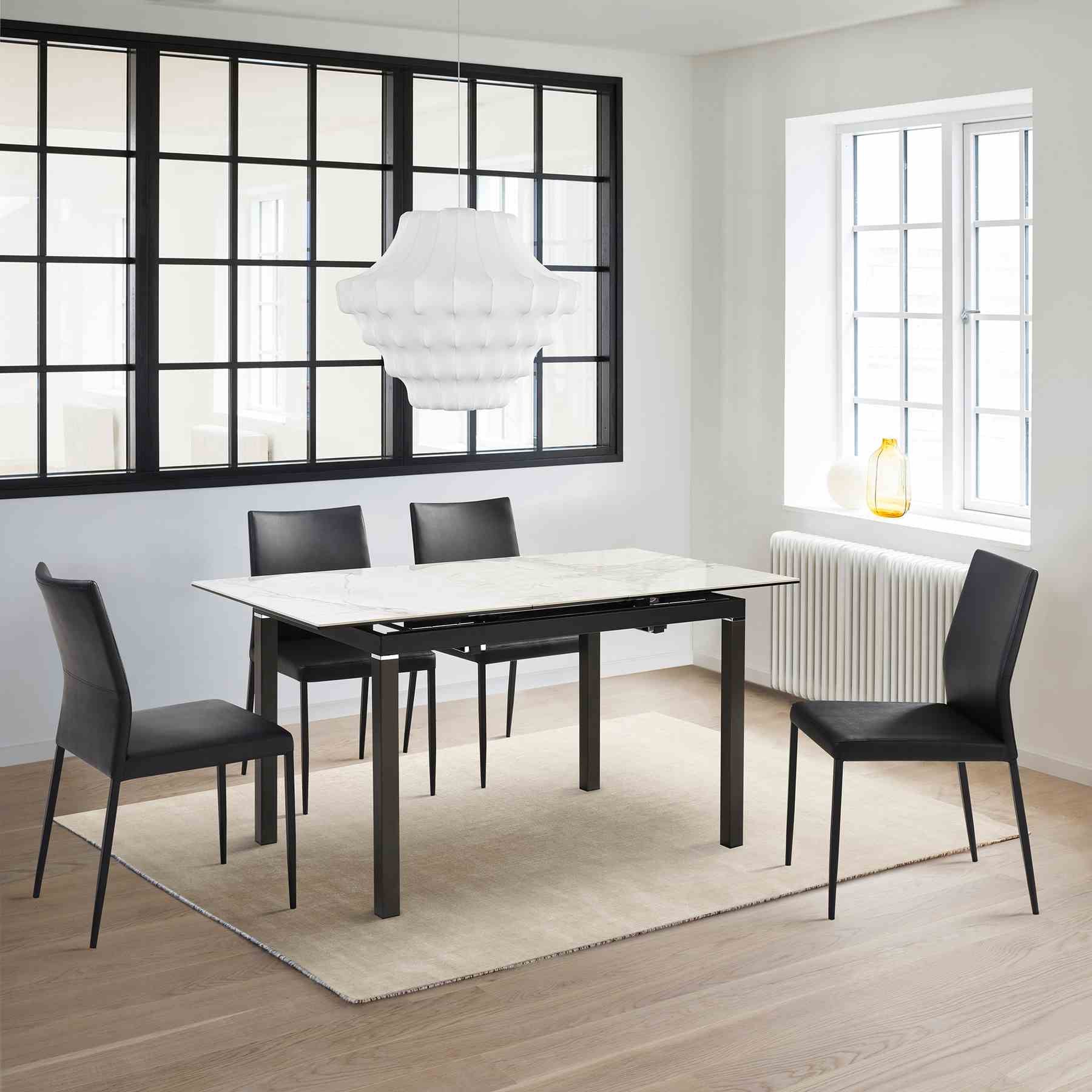 Giana Extendable Dining Table in Stone and Metal - Image 11