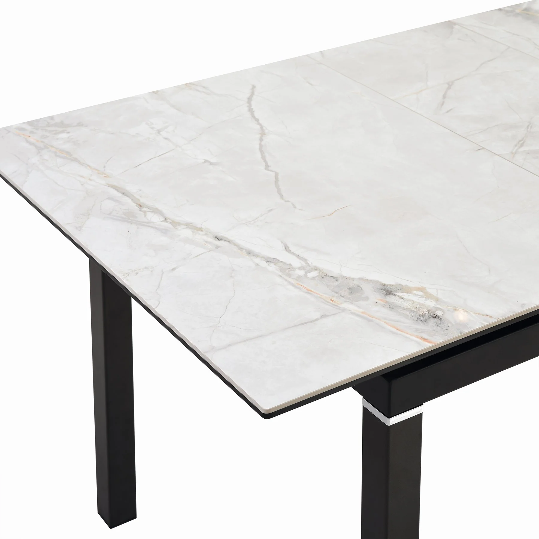 Giana Extendable Dining Table in Stone and Metal - Image 7