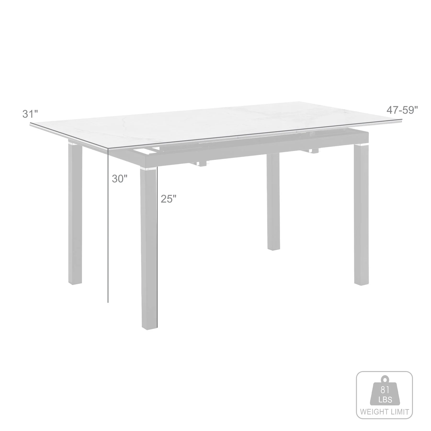 Giana Extendable Dining Table in Stone and Metal - Image 9