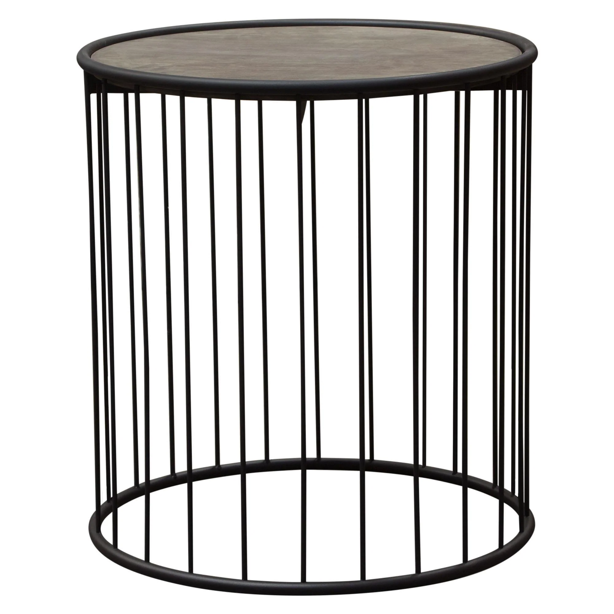 Gibson 22" Round End Table with Grey Oak Finished Top and Metal Base by Diamond Sofa - Image 4