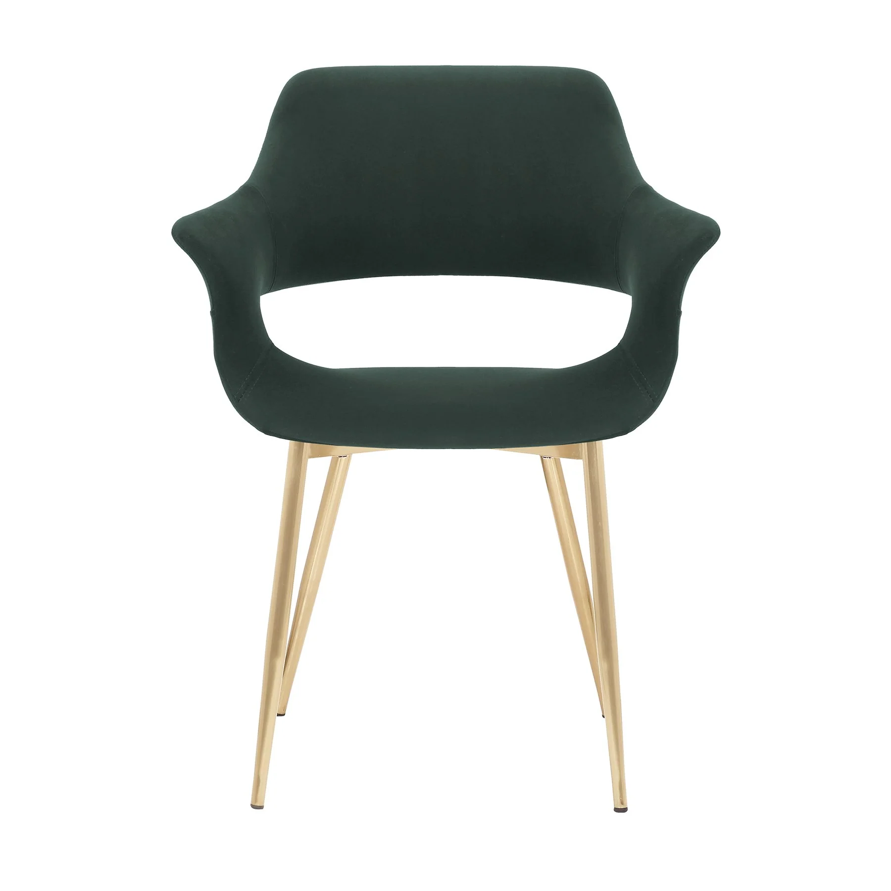 Gigi Green Velvet Dining Room Chair with Gold Metal Legs - Set of 2 - Image 3