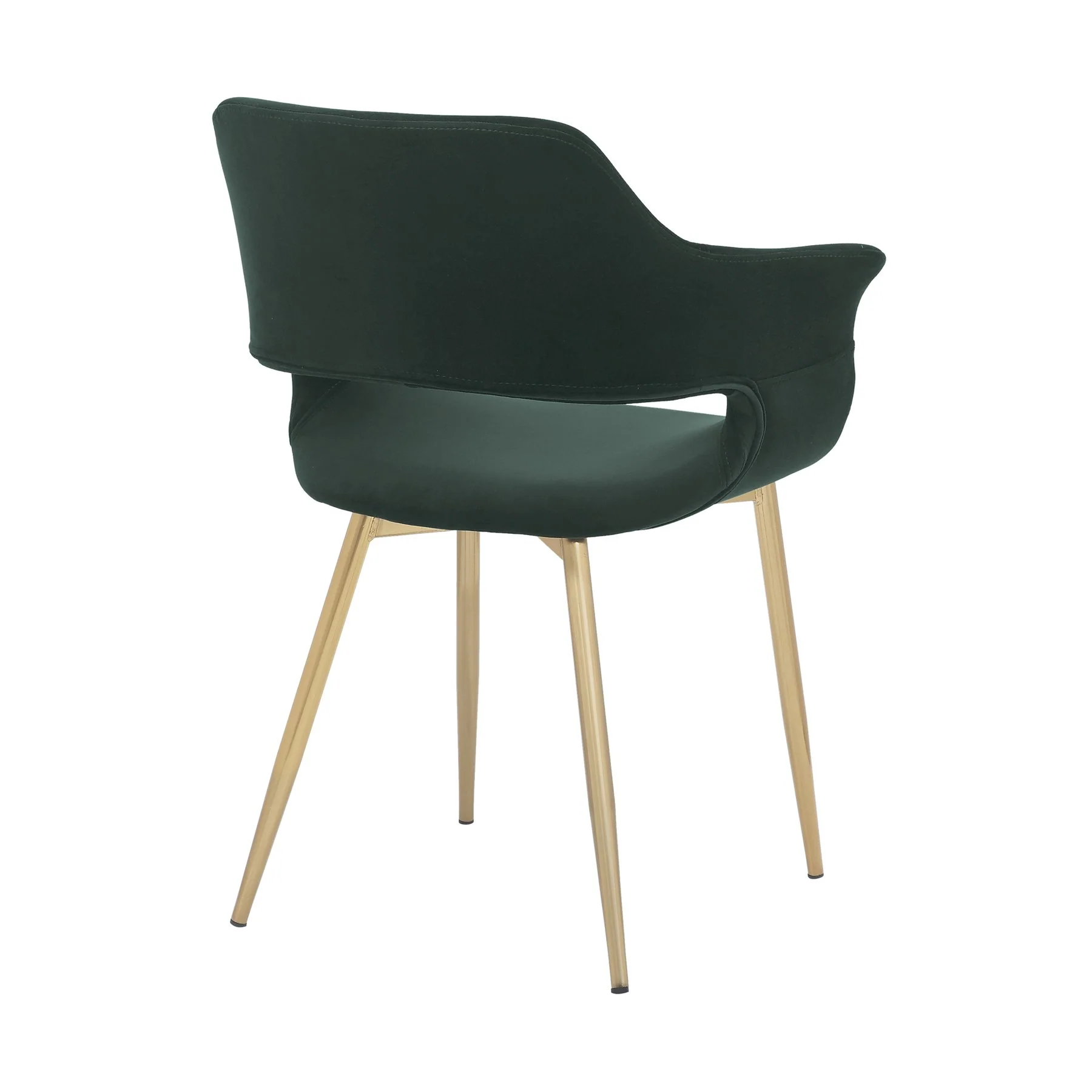 Gigi Green Velvet Dining Room Chair with Gold Metal Legs - Set of 2 - Image 5