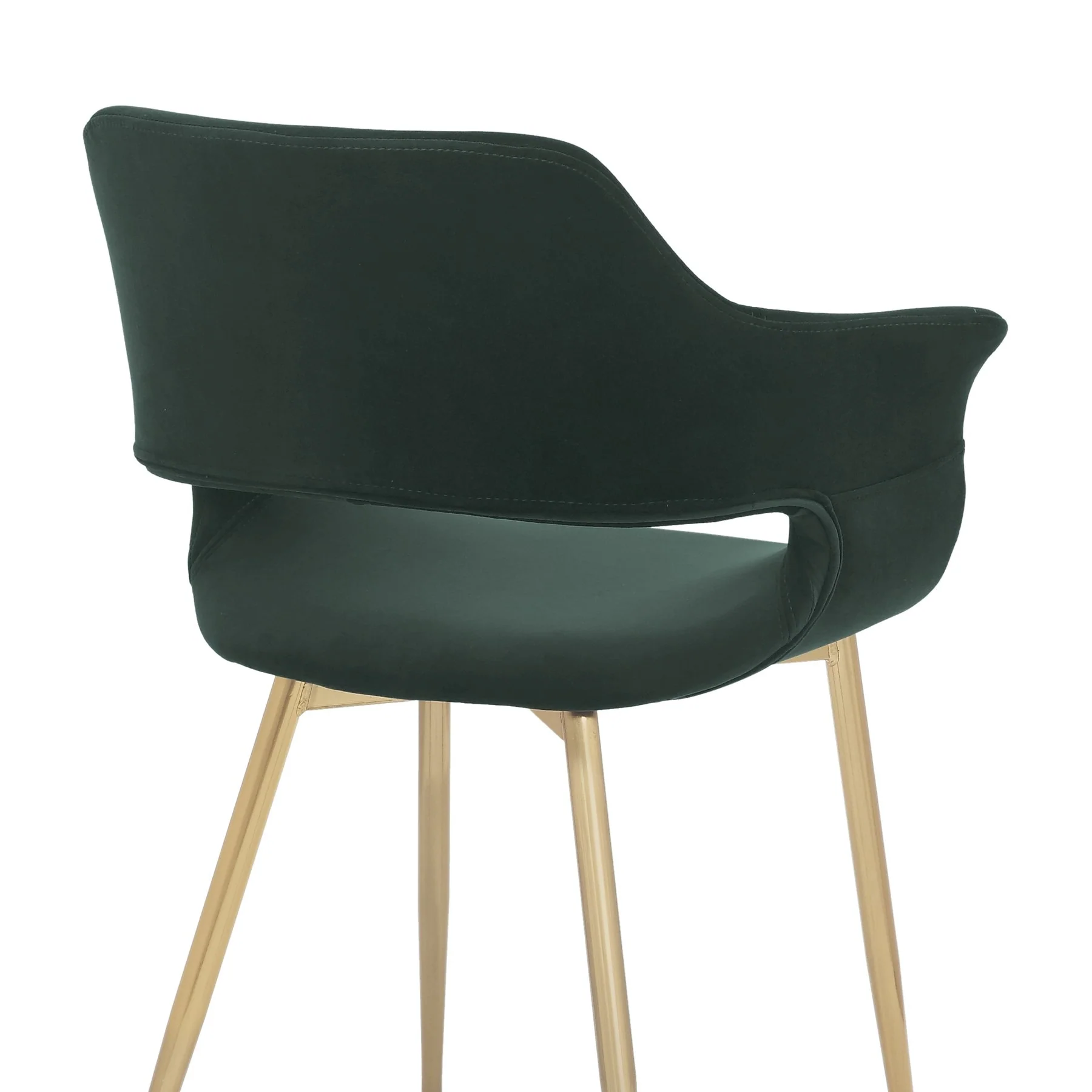 Gigi Green Velvet Dining Room Chair with Gold Metal Legs - Set of 2 - Image 8