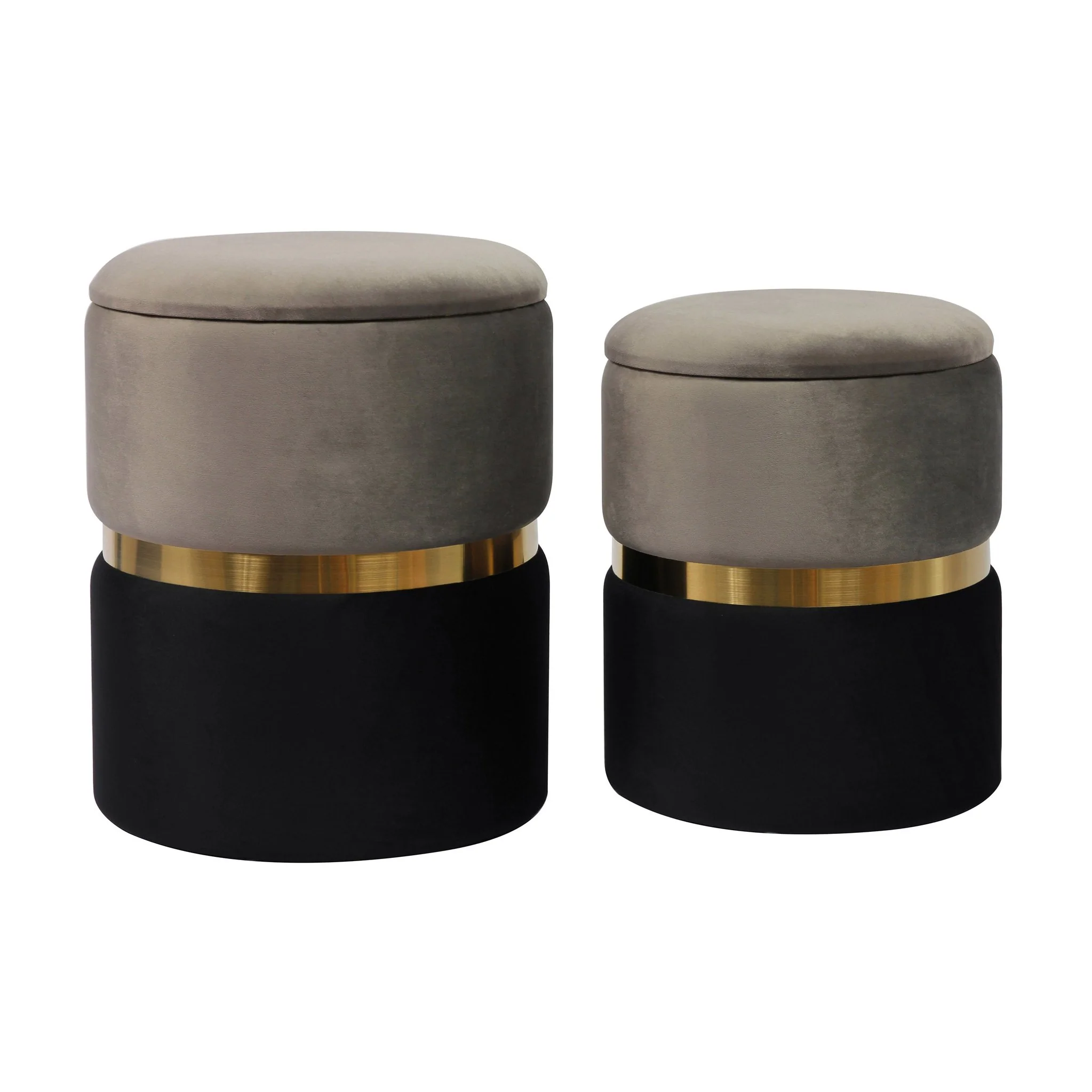 Gigi Grey Velvet Storage Ottomans - Set of 2 - Image 4