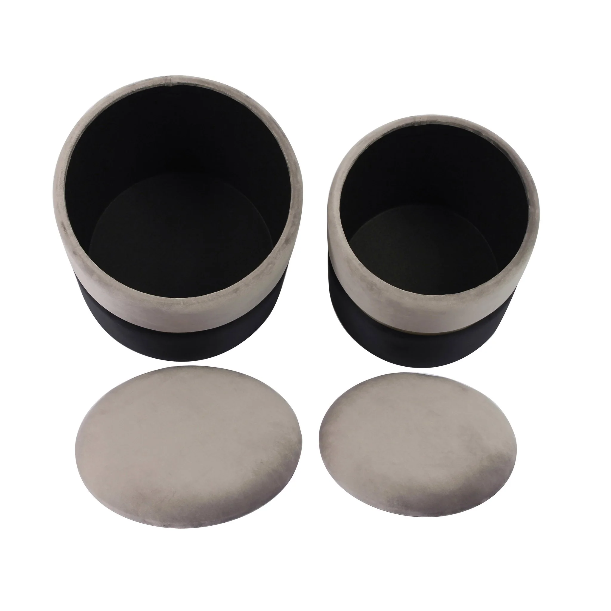 Gigi Grey Velvet Storage Ottomans - Set of 2 - Image 5