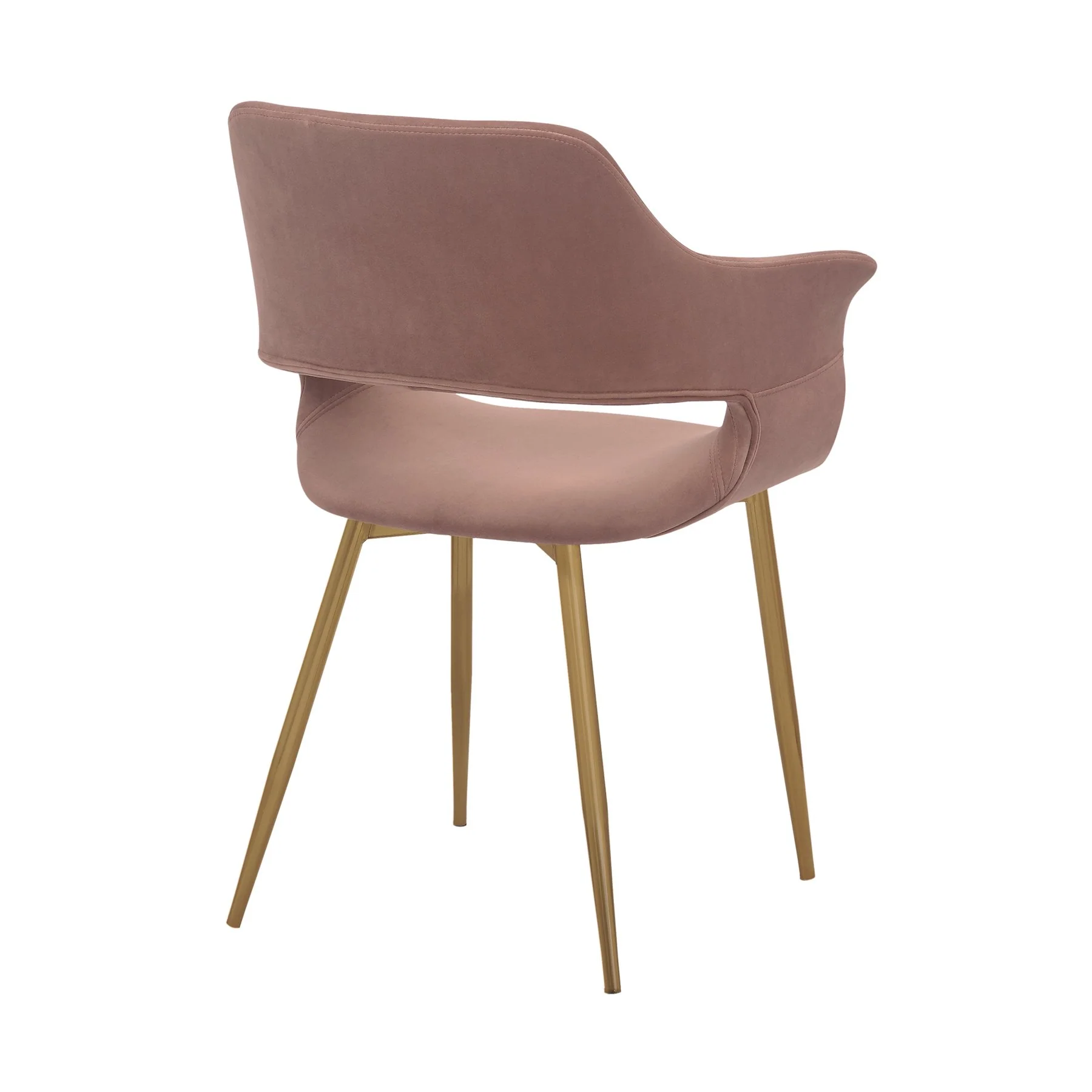 Gigi Pink Velvet Dining Room Chair with Gold Metal Legs - Set of 2 - Image 5