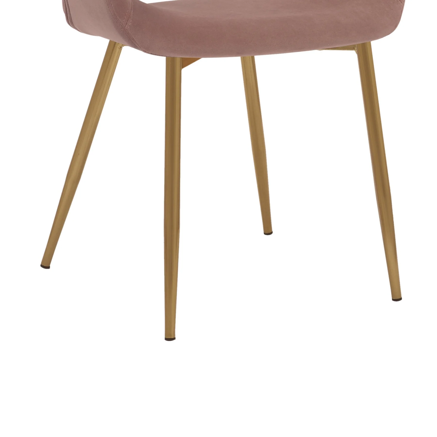 Gigi Pink Velvet Dining Room Chair with Gold Metal Legs - Set of 2 - Image 9