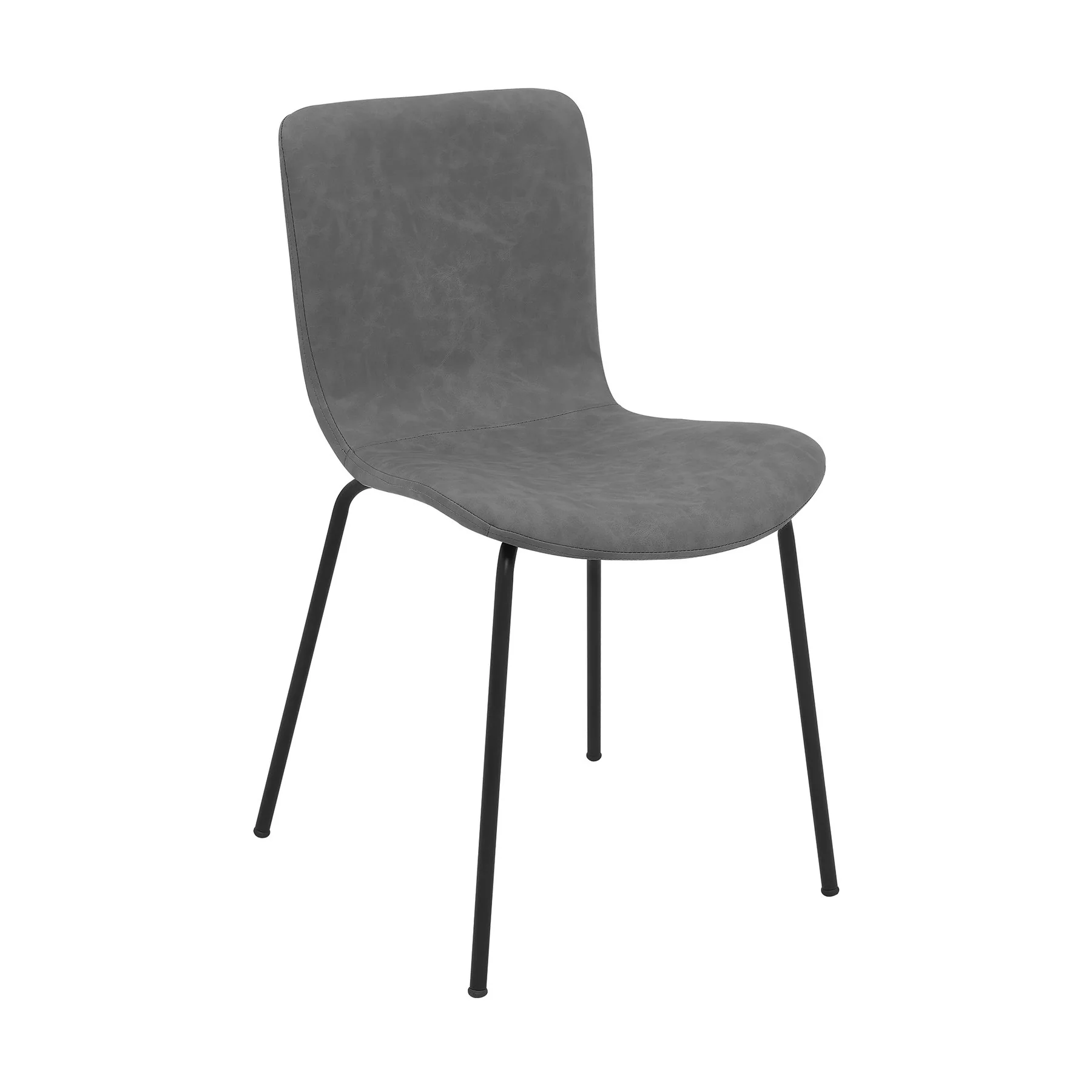 Gillian Modern Light Gray Fabric and Metal Dining Room Chairs - Set of 2 - Image 2