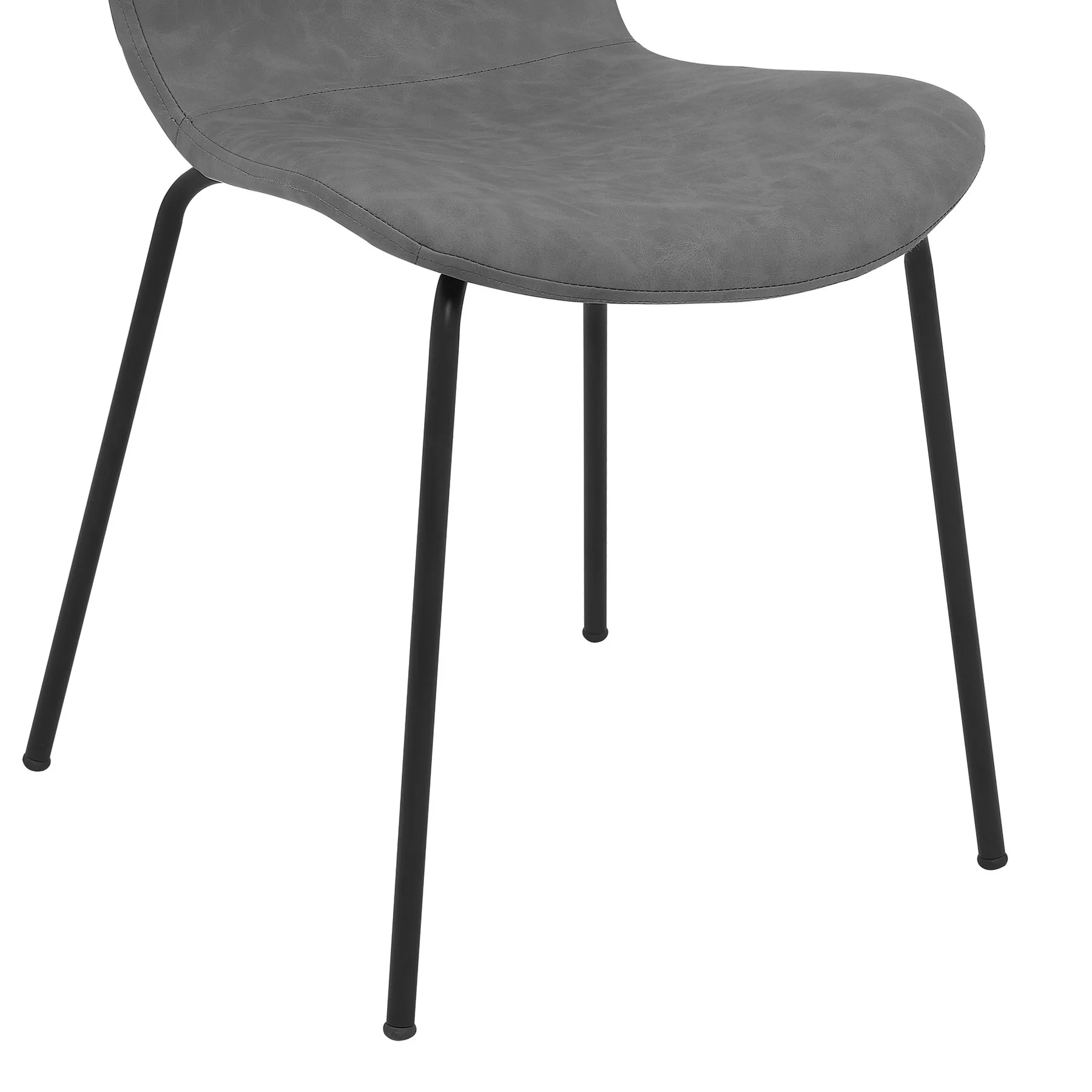 Gillian Modern Light Gray Fabric and Metal Dining Room Chairs - Set of 2 - Image 7