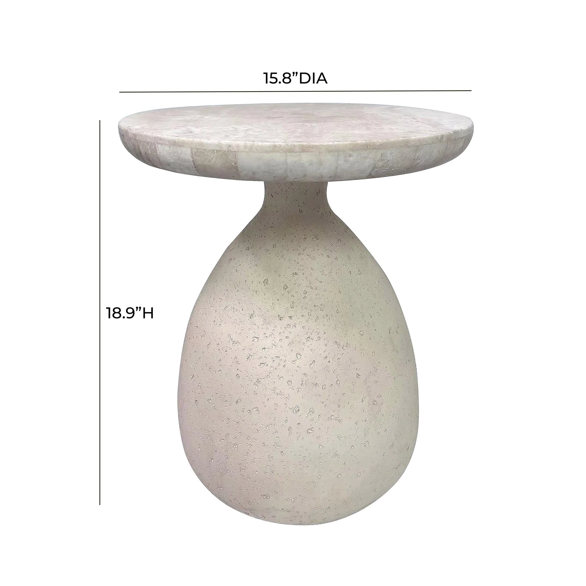 Gina Cream Travertine Side Table - Image 5