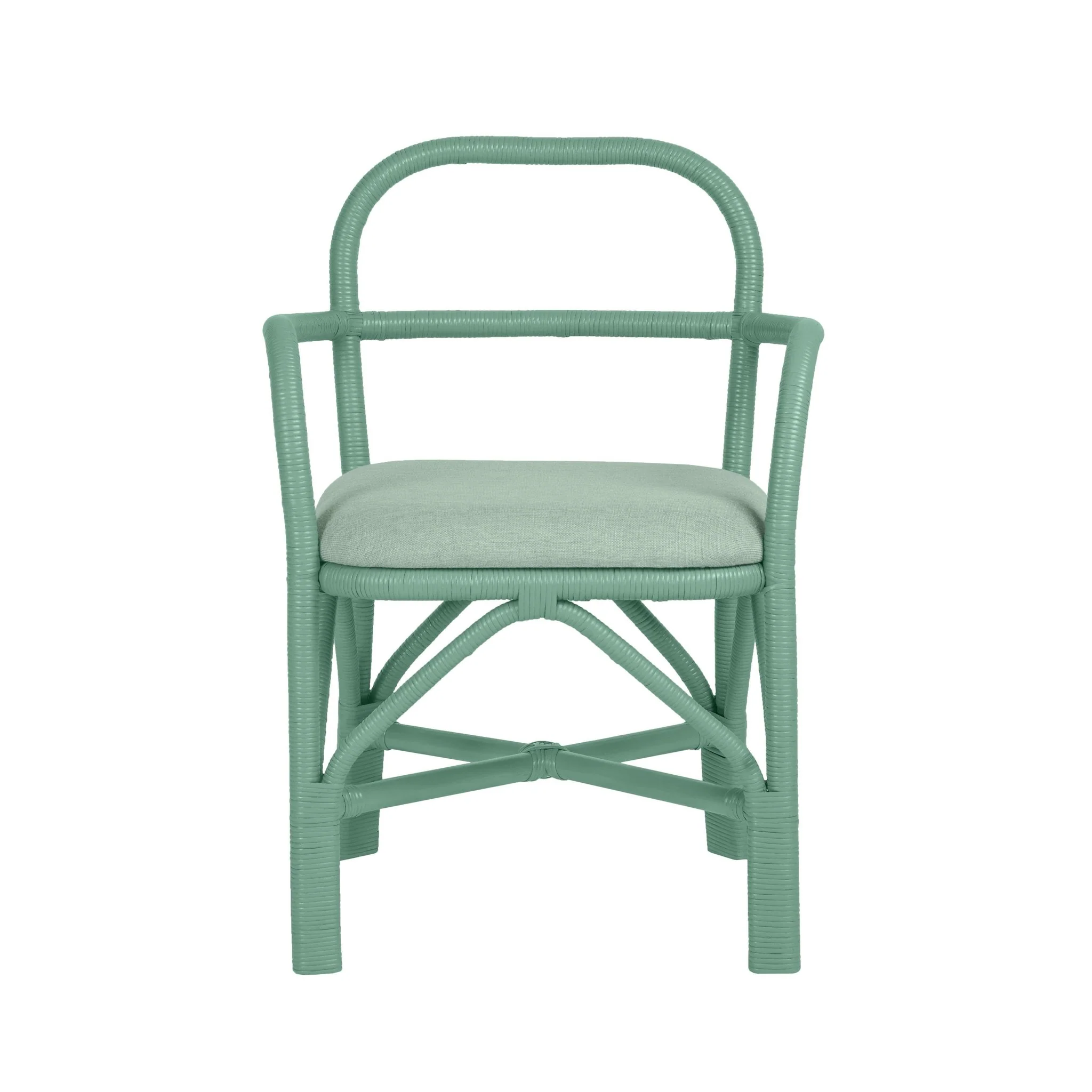Ginny Green Rattan Dining Chair - Image 3