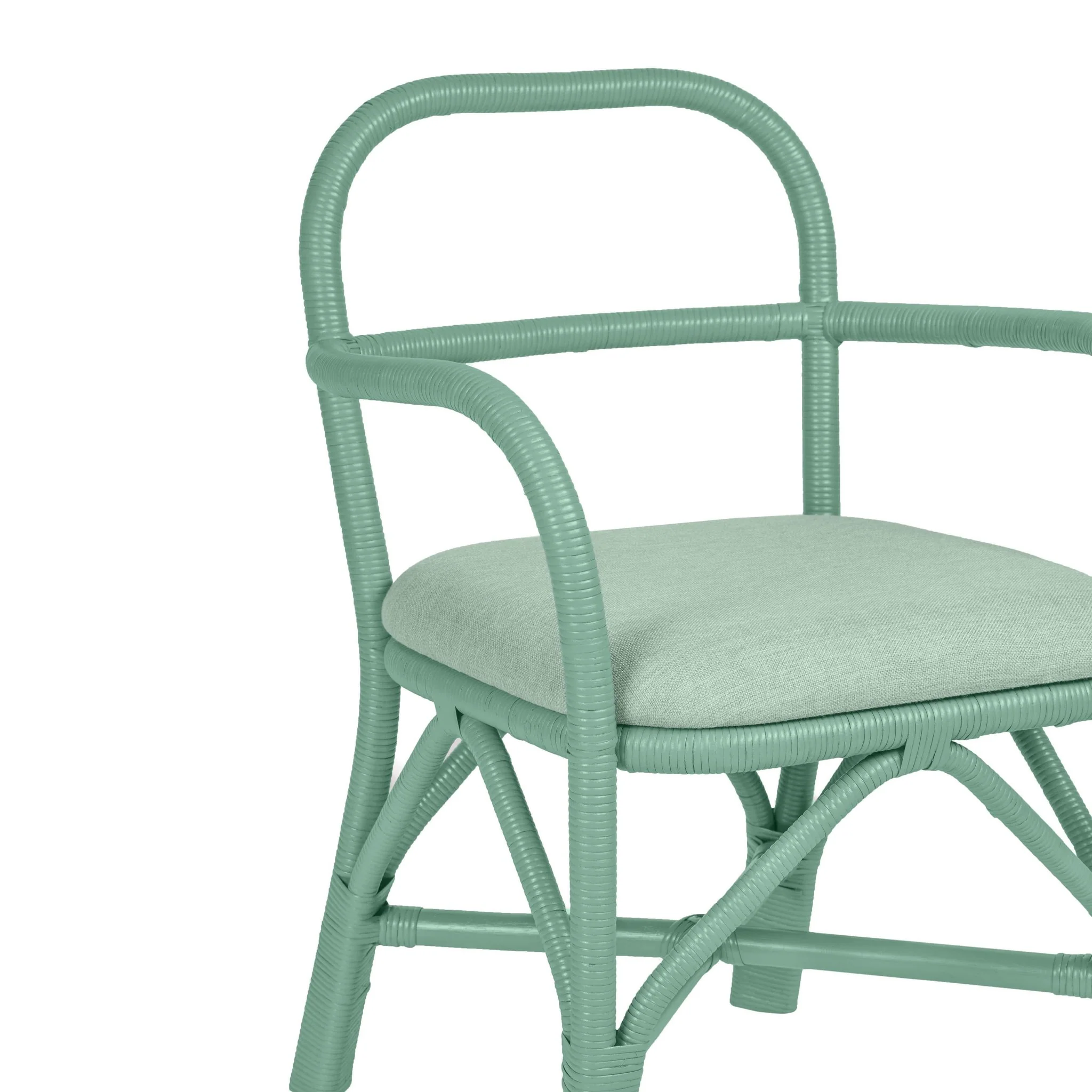Ginny Green Rattan Dining Chair - Image 5