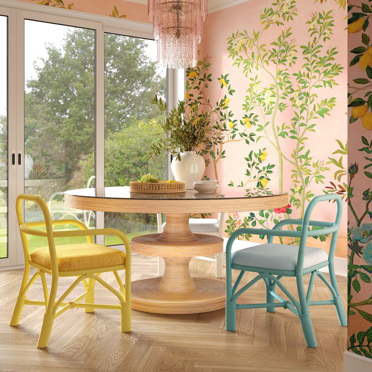 Ginny Green Rattan Dining Chair - Image 7