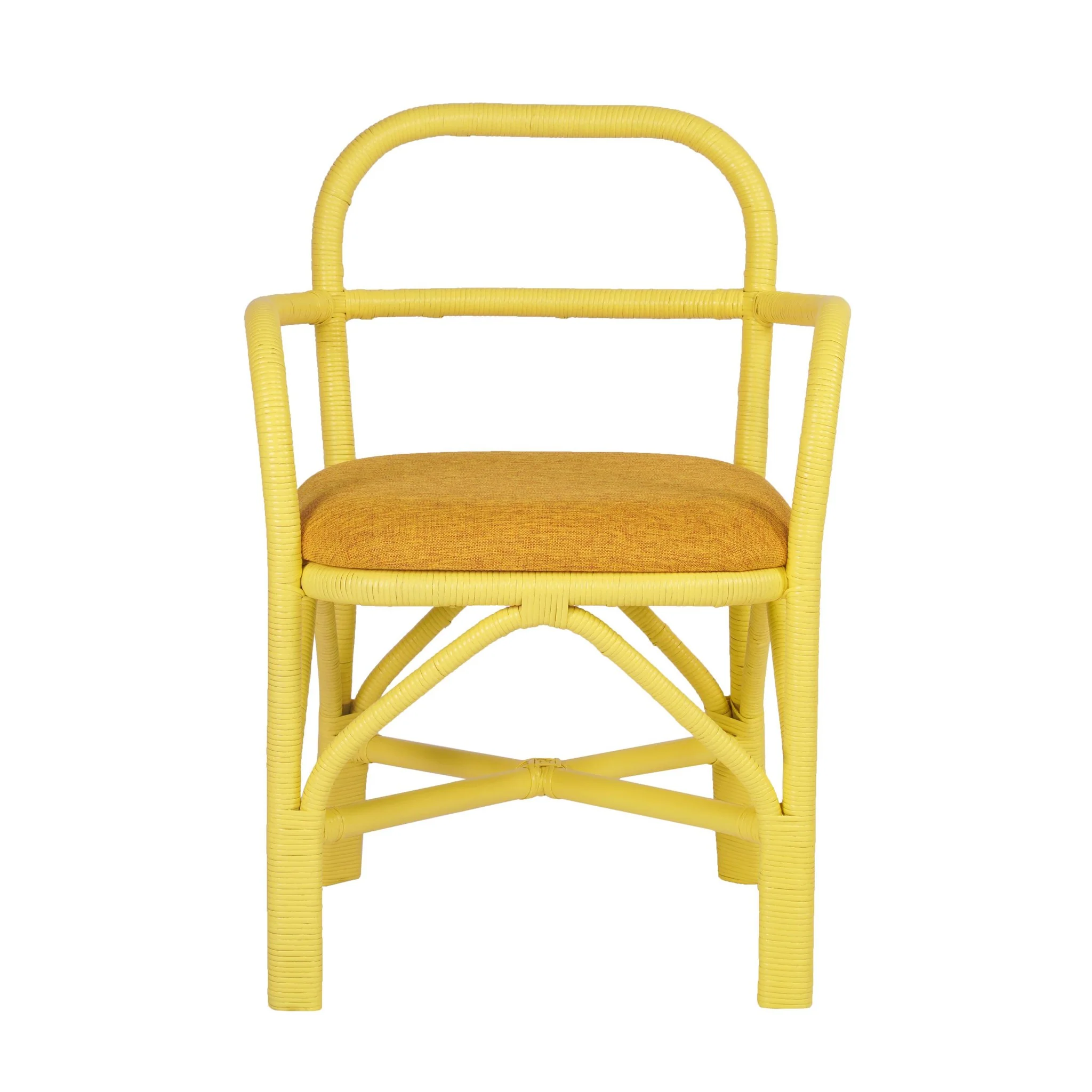 Ginny Yellow Rattan Dining Chair - Image 3