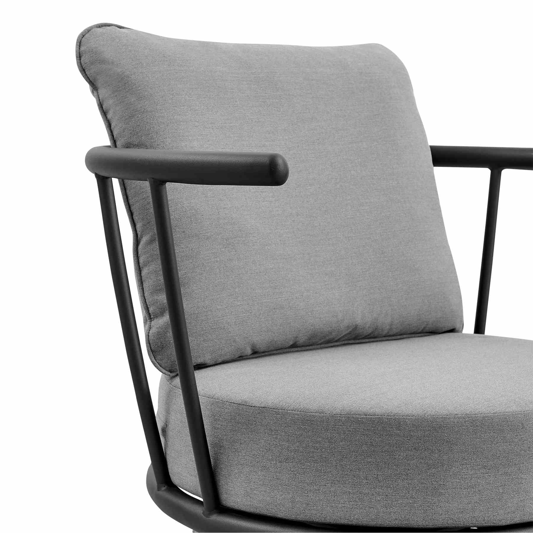 Giotto Wicker and Aluminum Outdoor Chair in Black and Dark Gray - Image 4